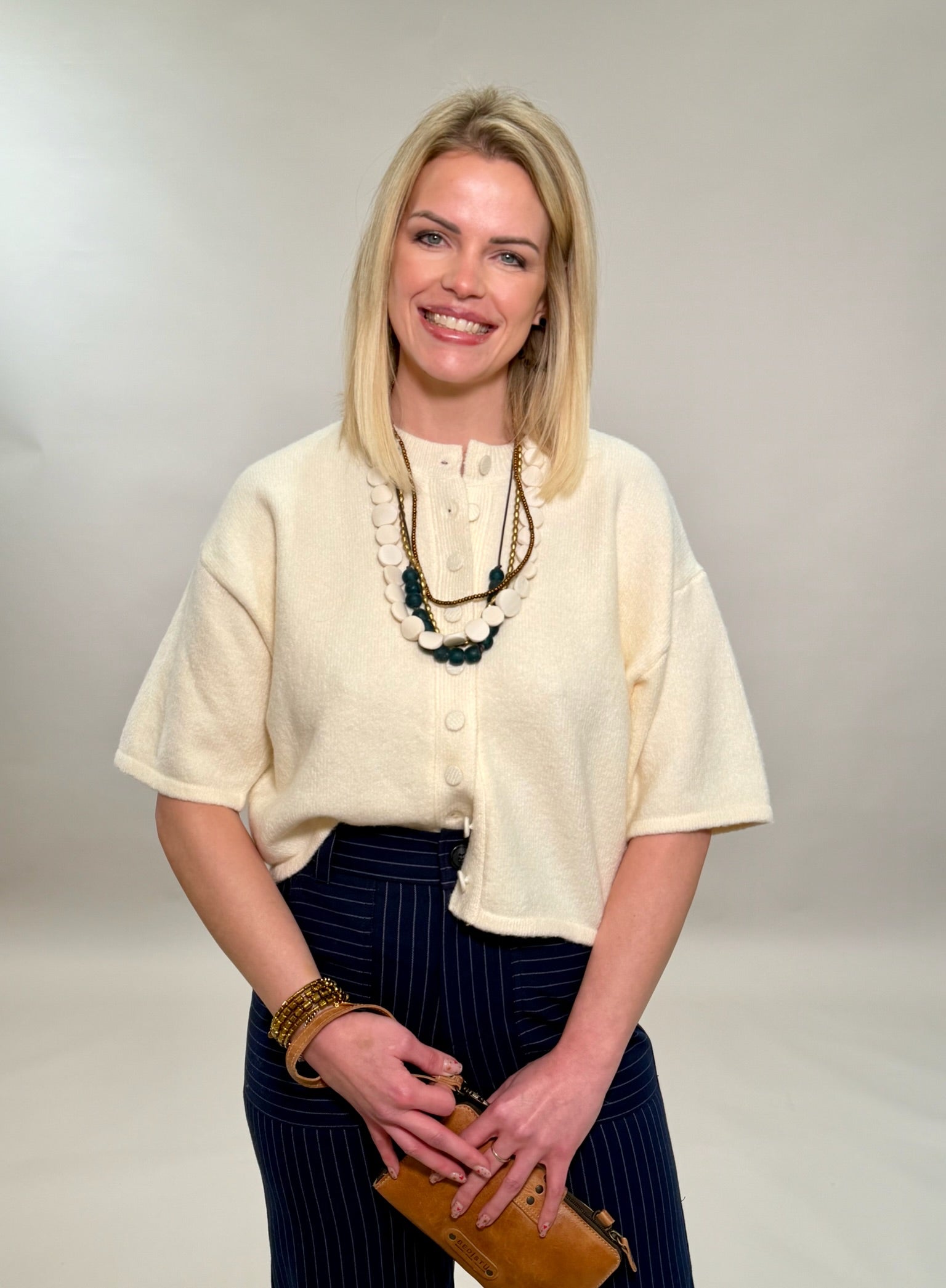 Cozy Button-Front Short Sleeve Cardigan