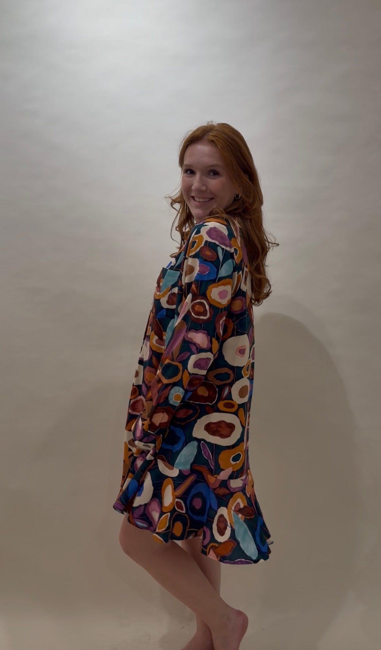 Uncle Frank Abstract Print Shirtdress