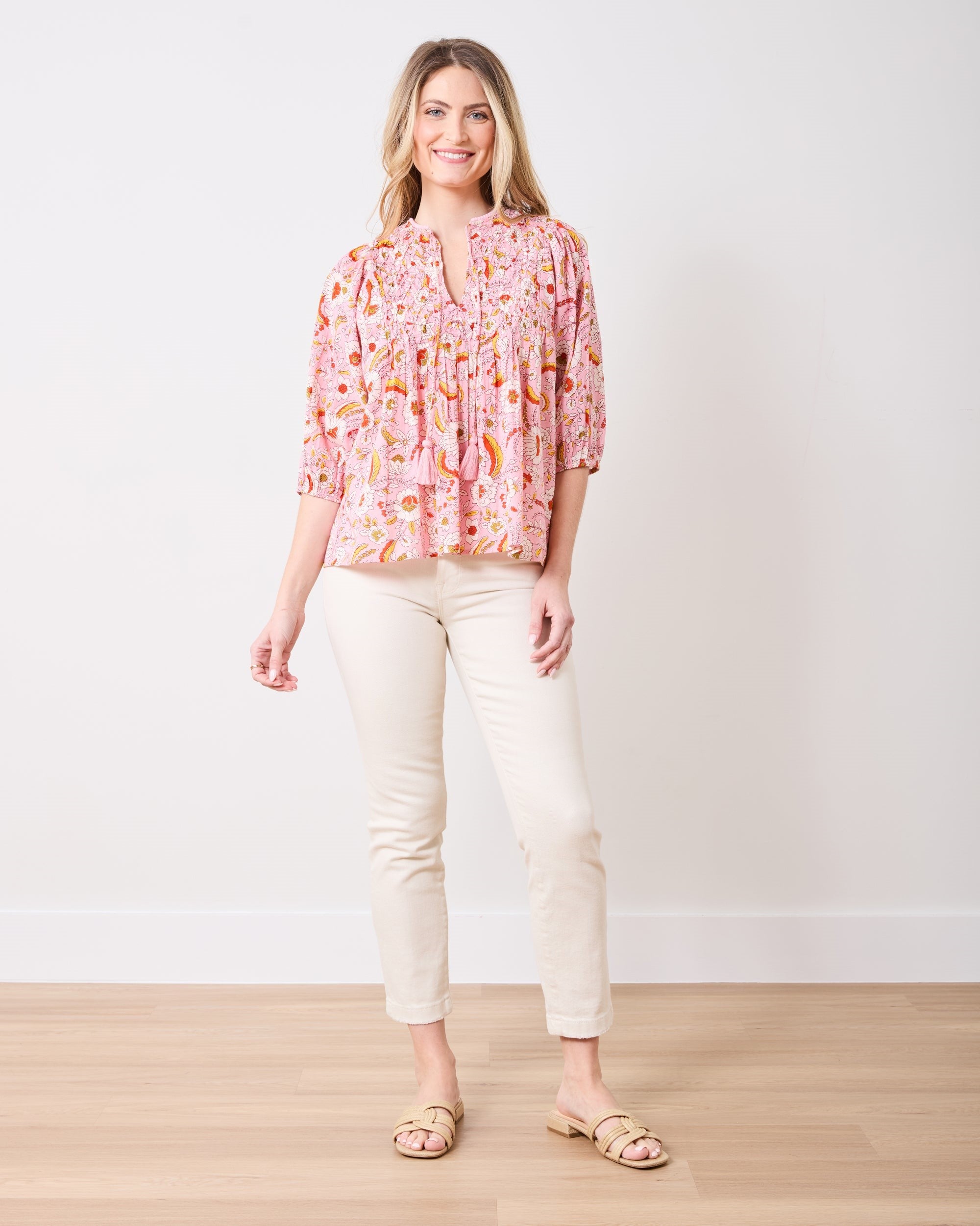 India Bloom Soft Rose Blouse