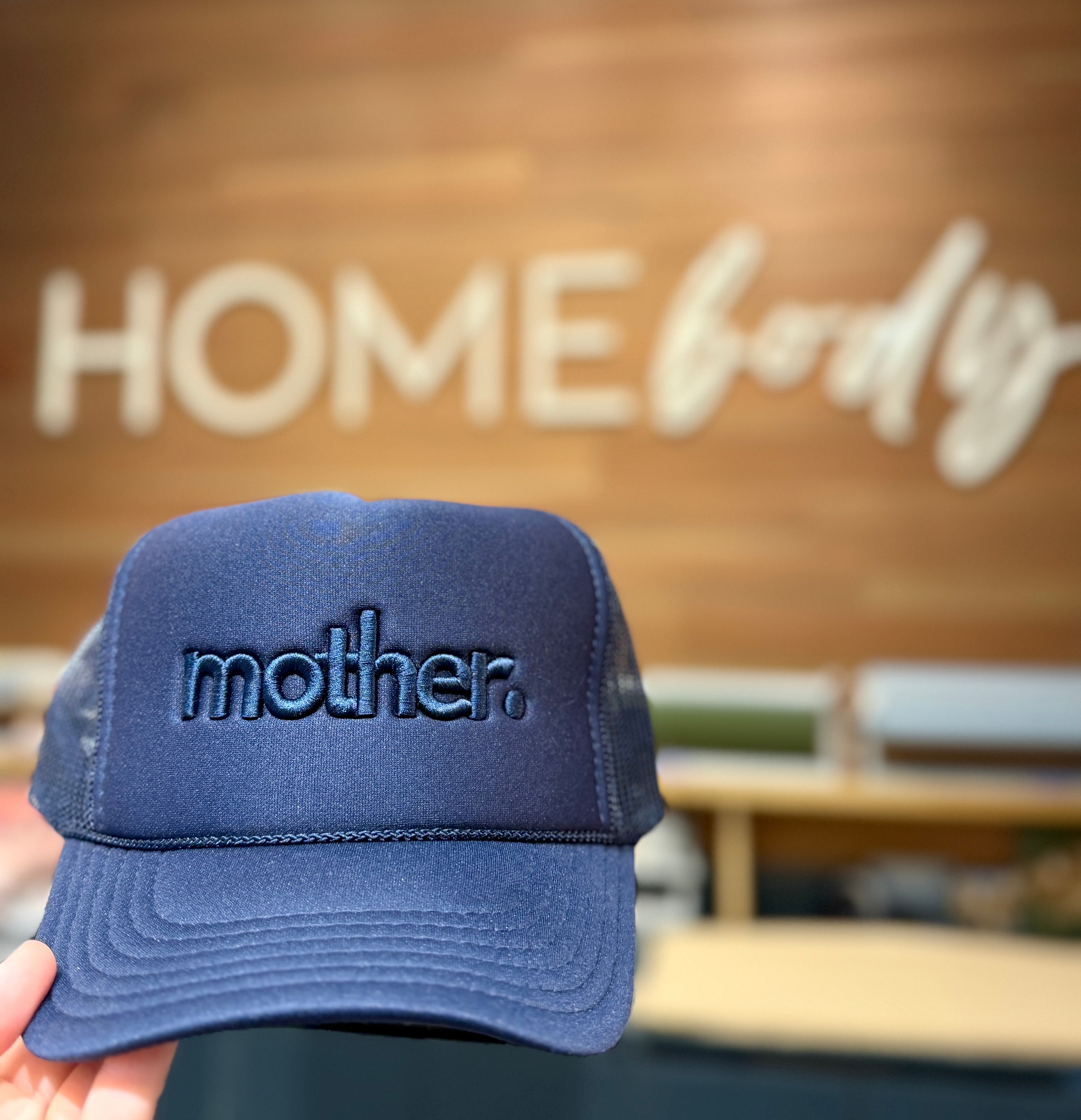 "mother." Embroidered Trucker Hat