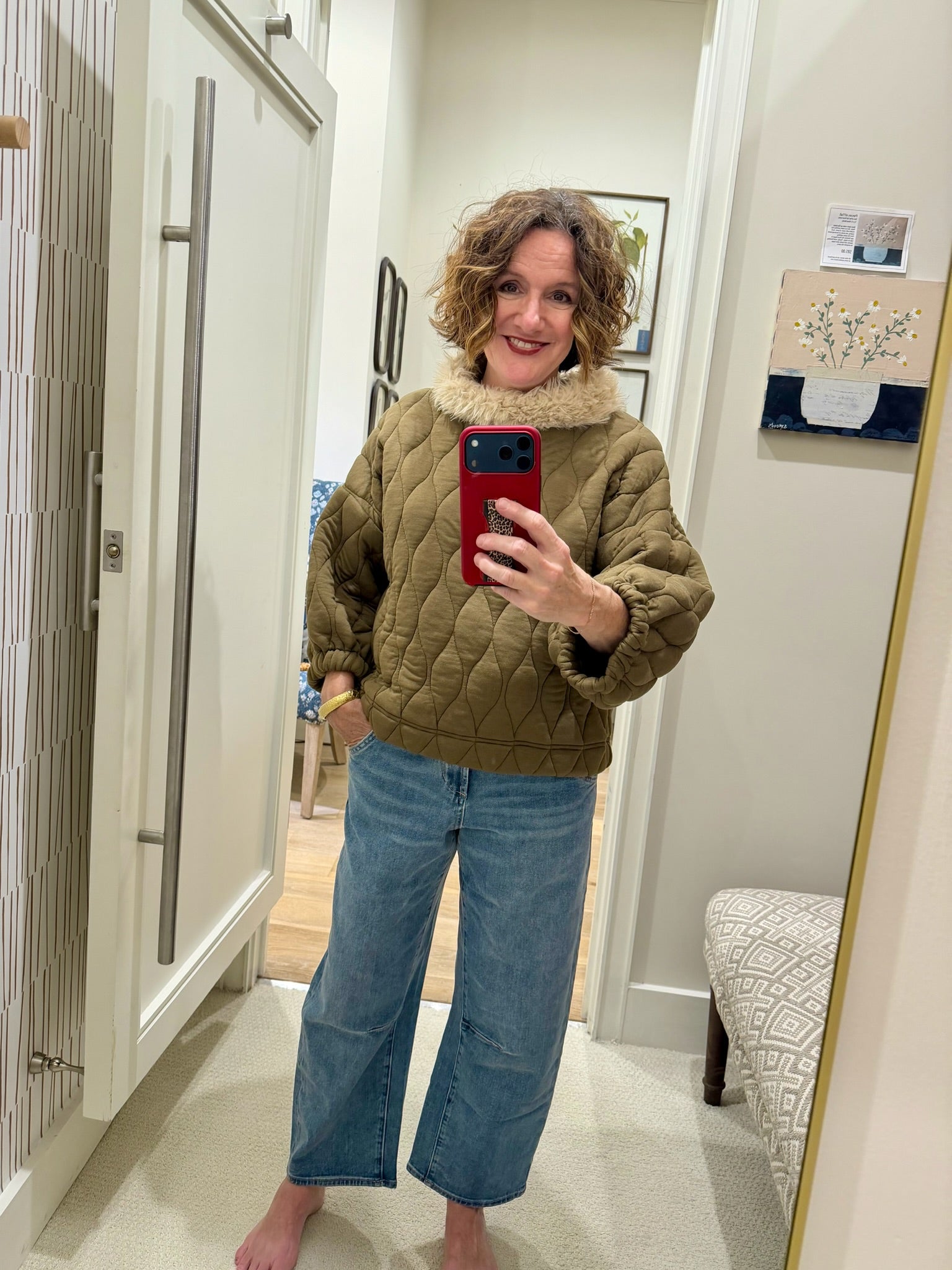 Poof Sleeve Quilted Popover