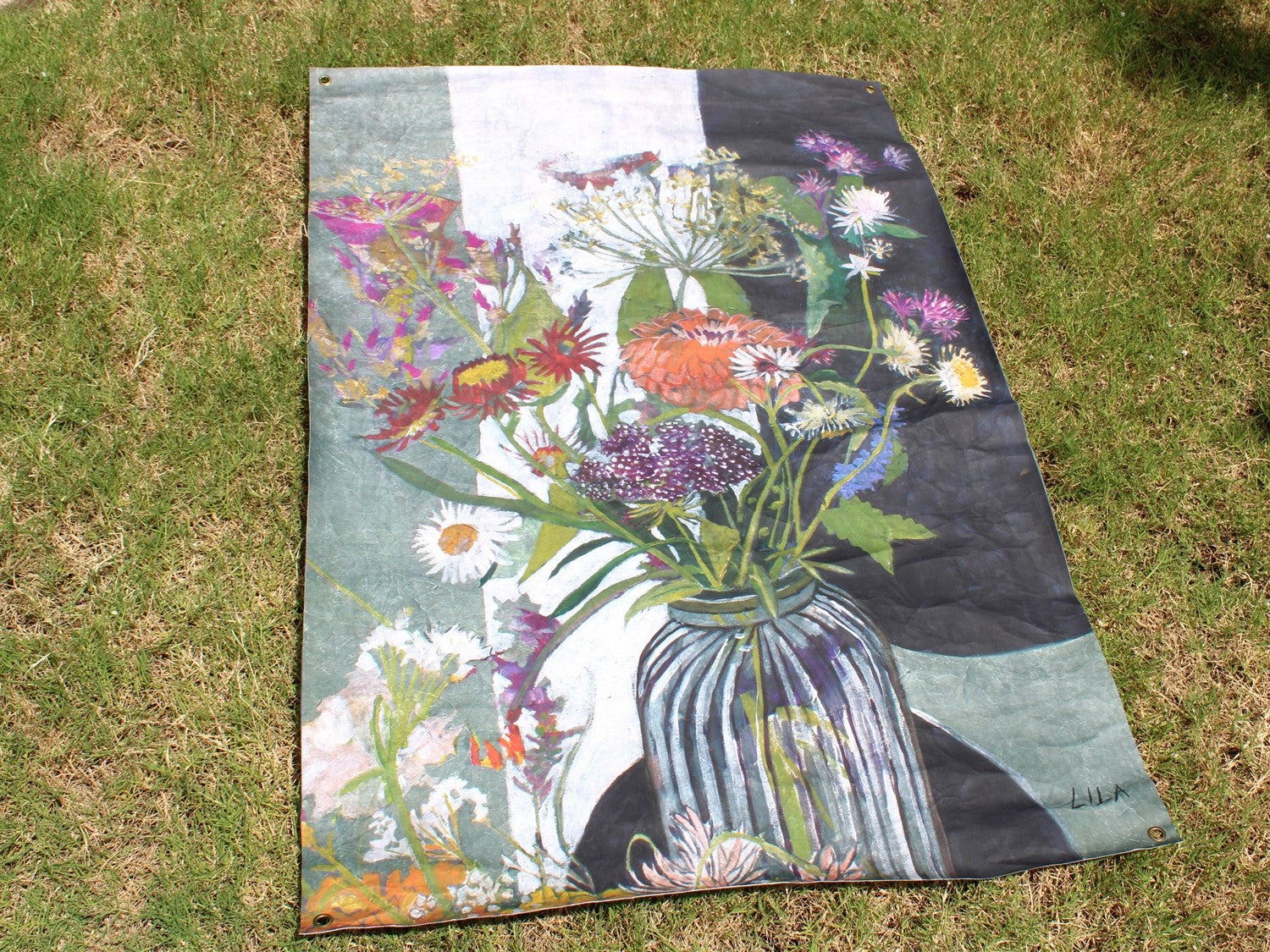 30x46" Art Paper, Wildflowers in Vase on Table