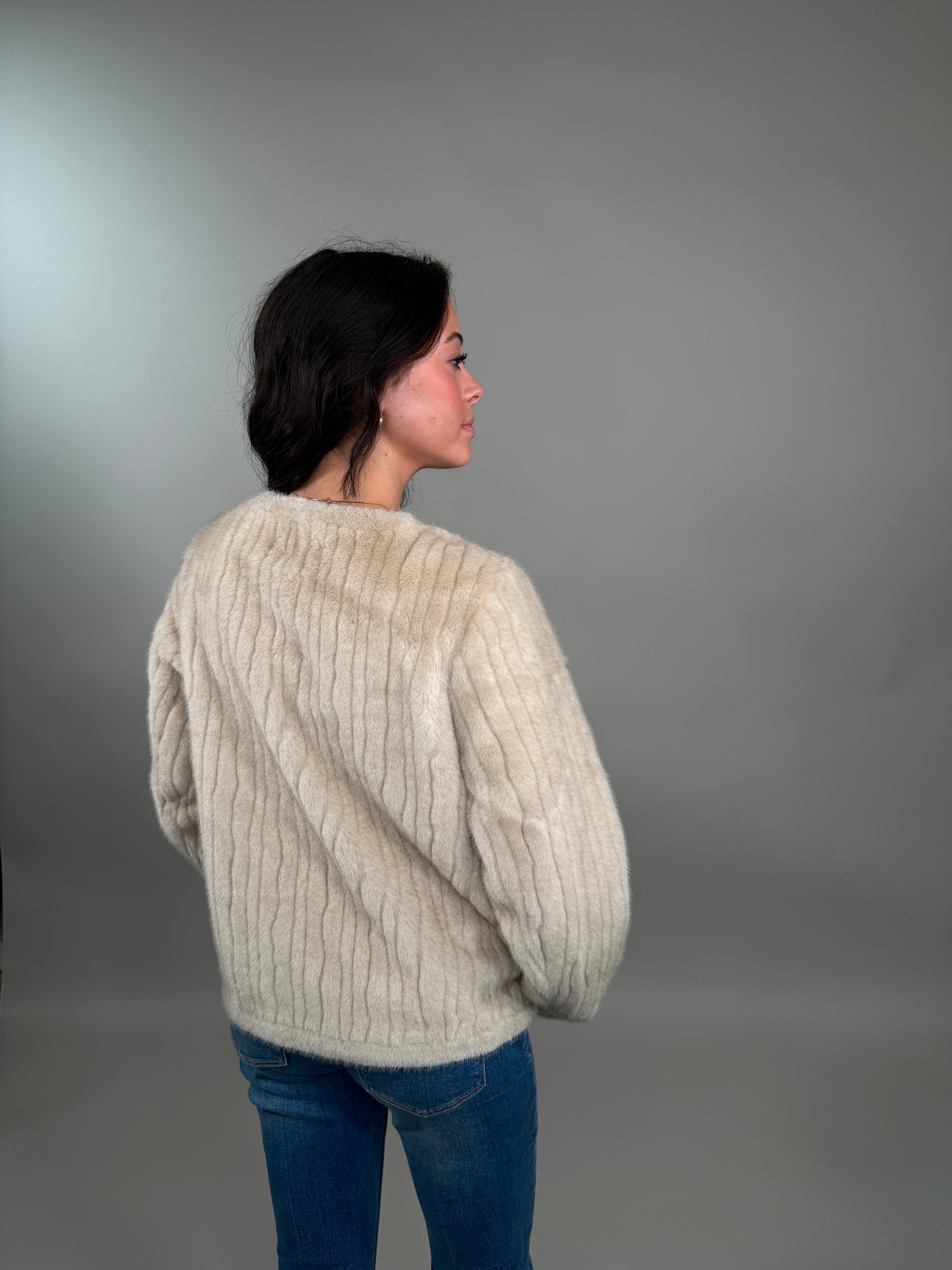 The Luxe Double-Breasted Faux Fur Jacket