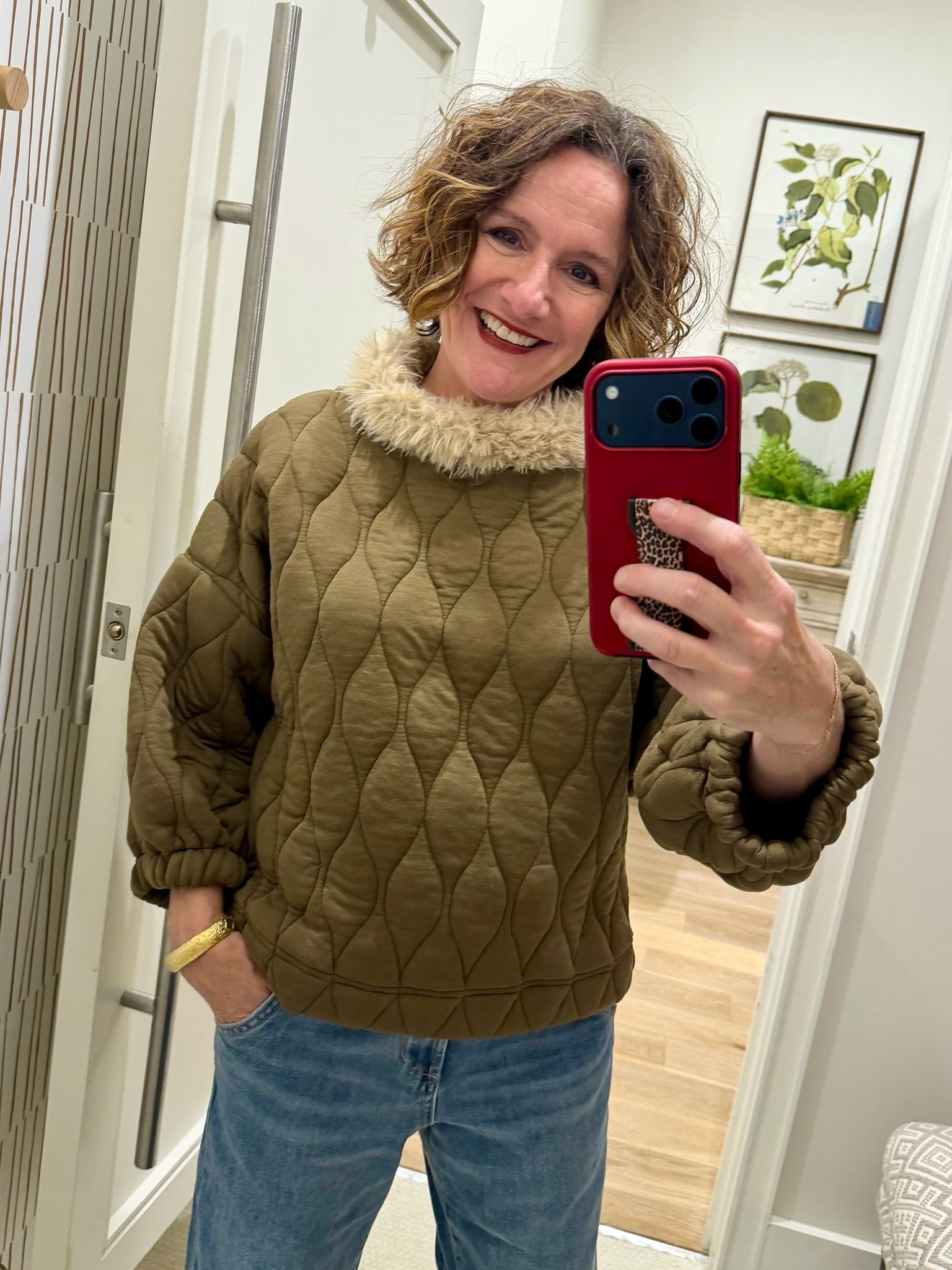 Poof Sleeve Quilted Popover