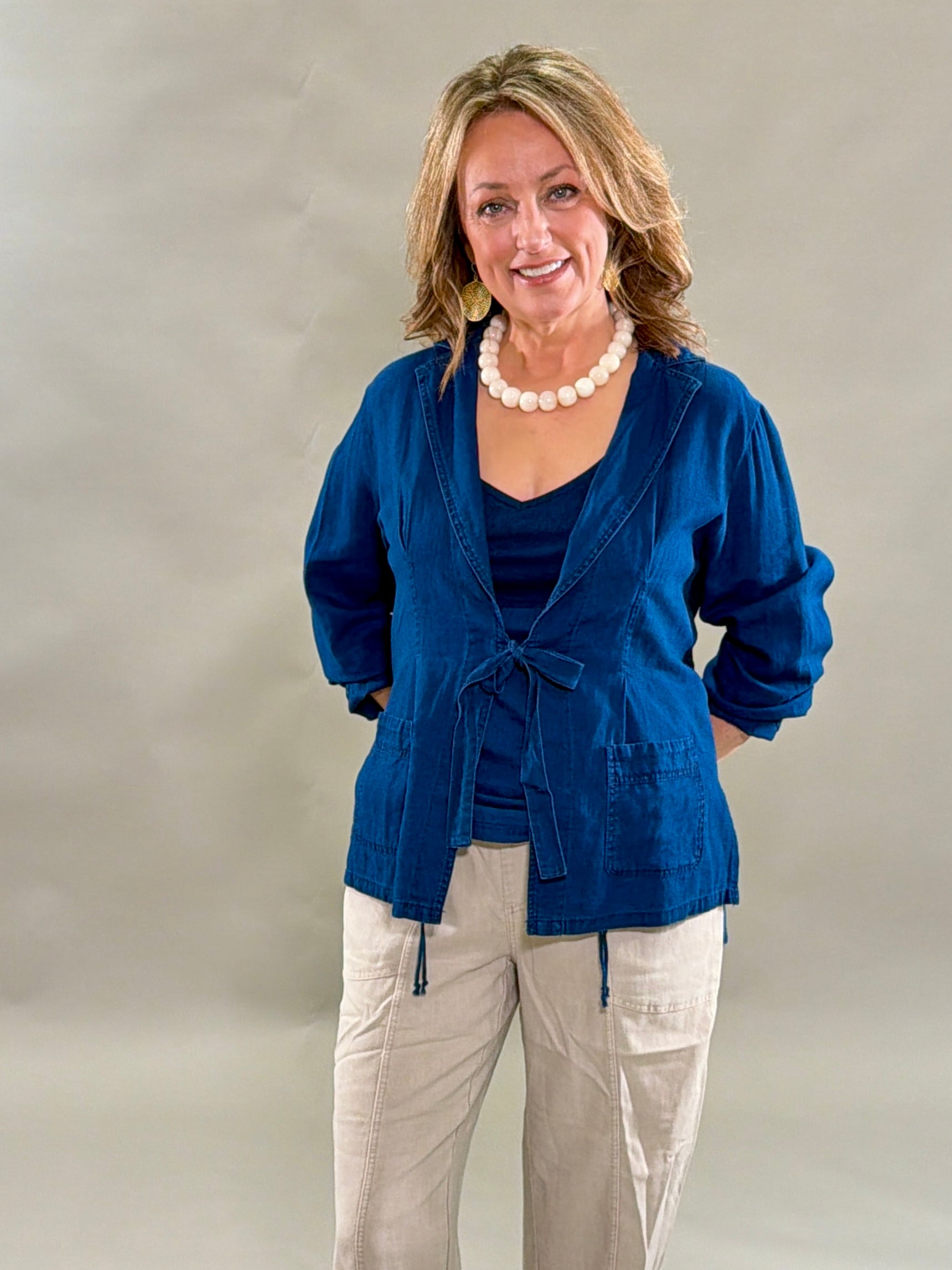 Easy-Fit Linen Blend Utillity Pant