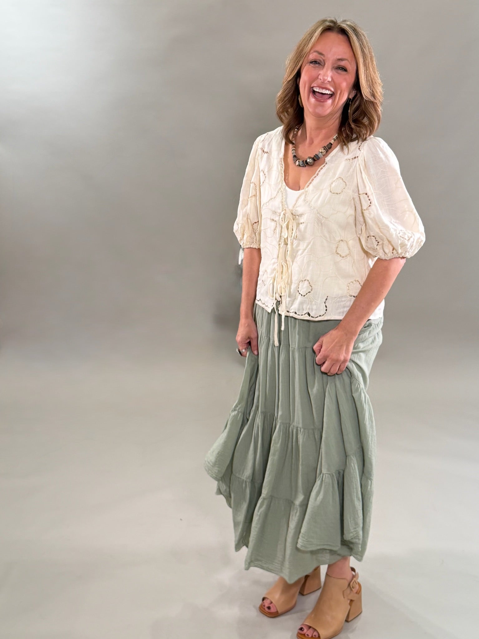 Tiered Cotton Skirt