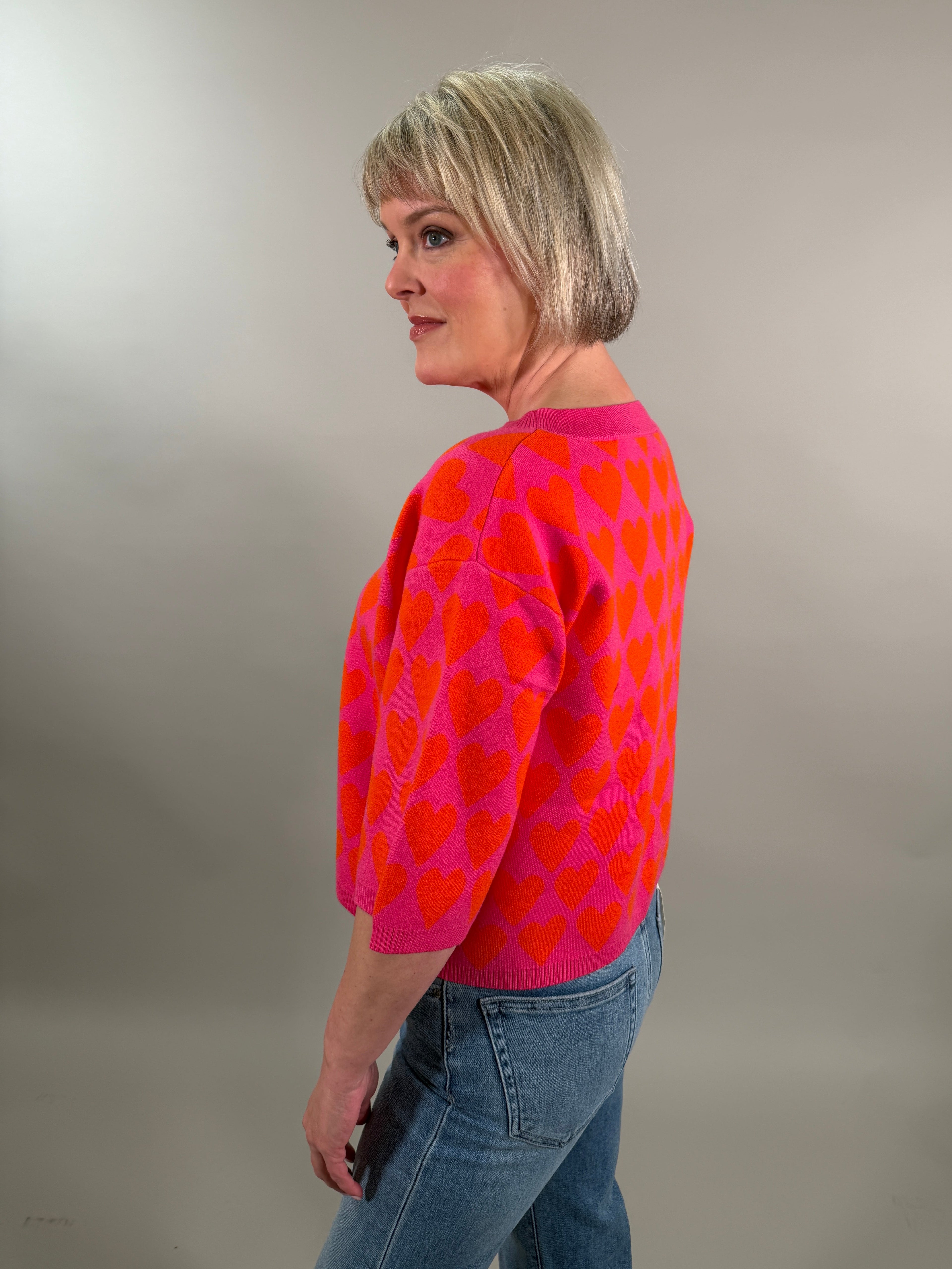 The Bold Heart-Print Cardigan