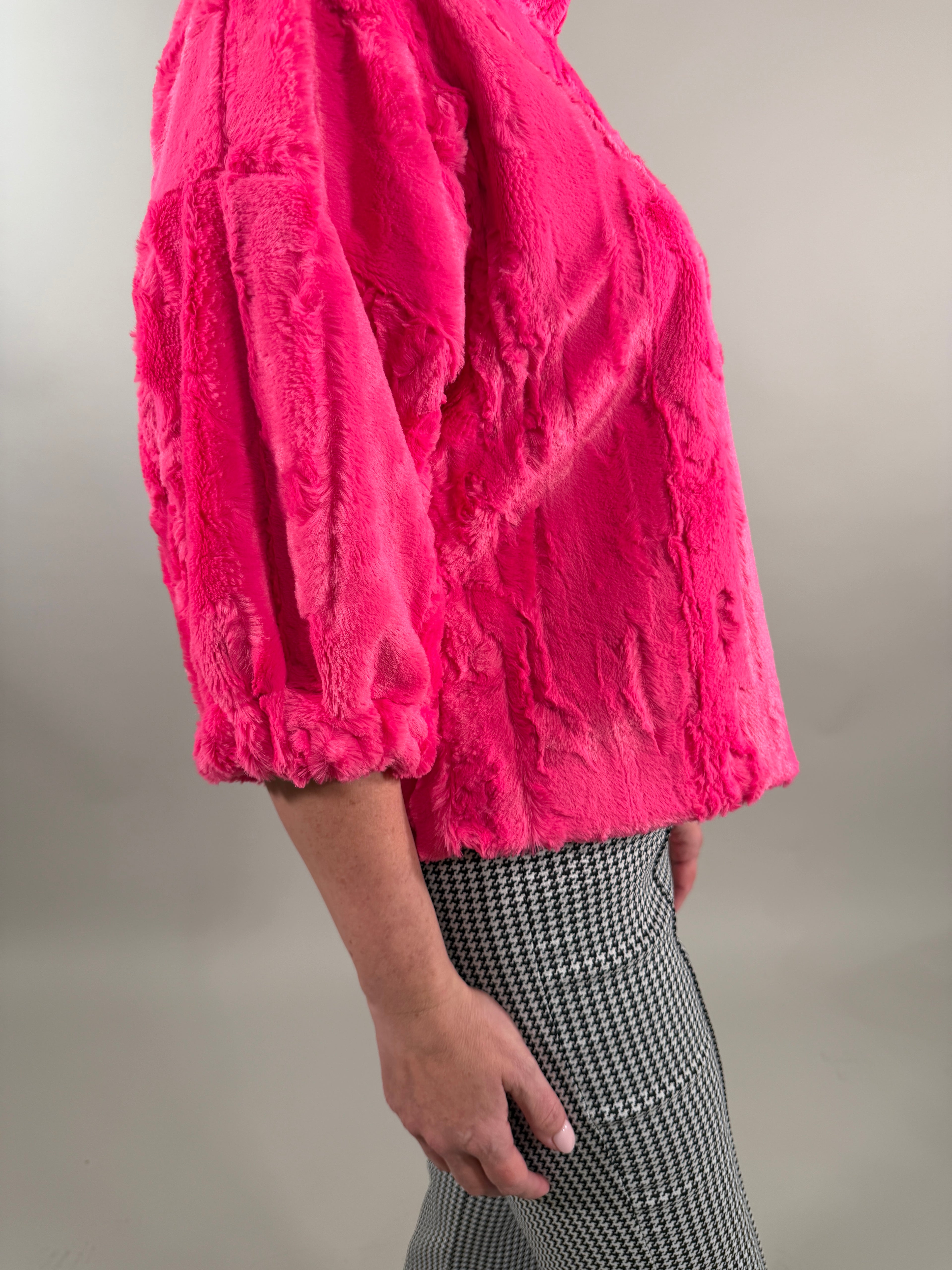 Cozy Mock Neck Faux Fur Popover Sweater