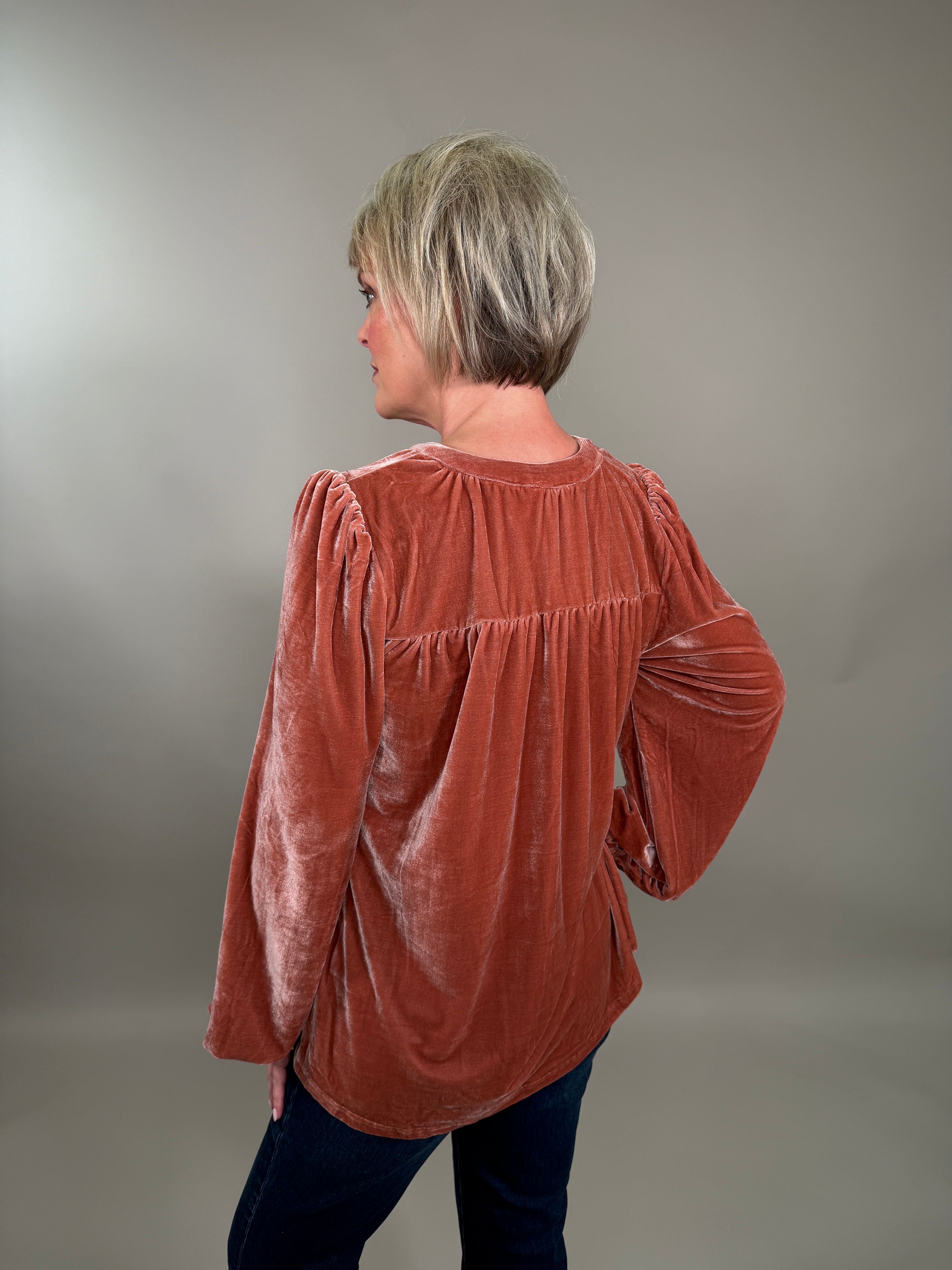 The Romantic Velvet Babydoll Blouse