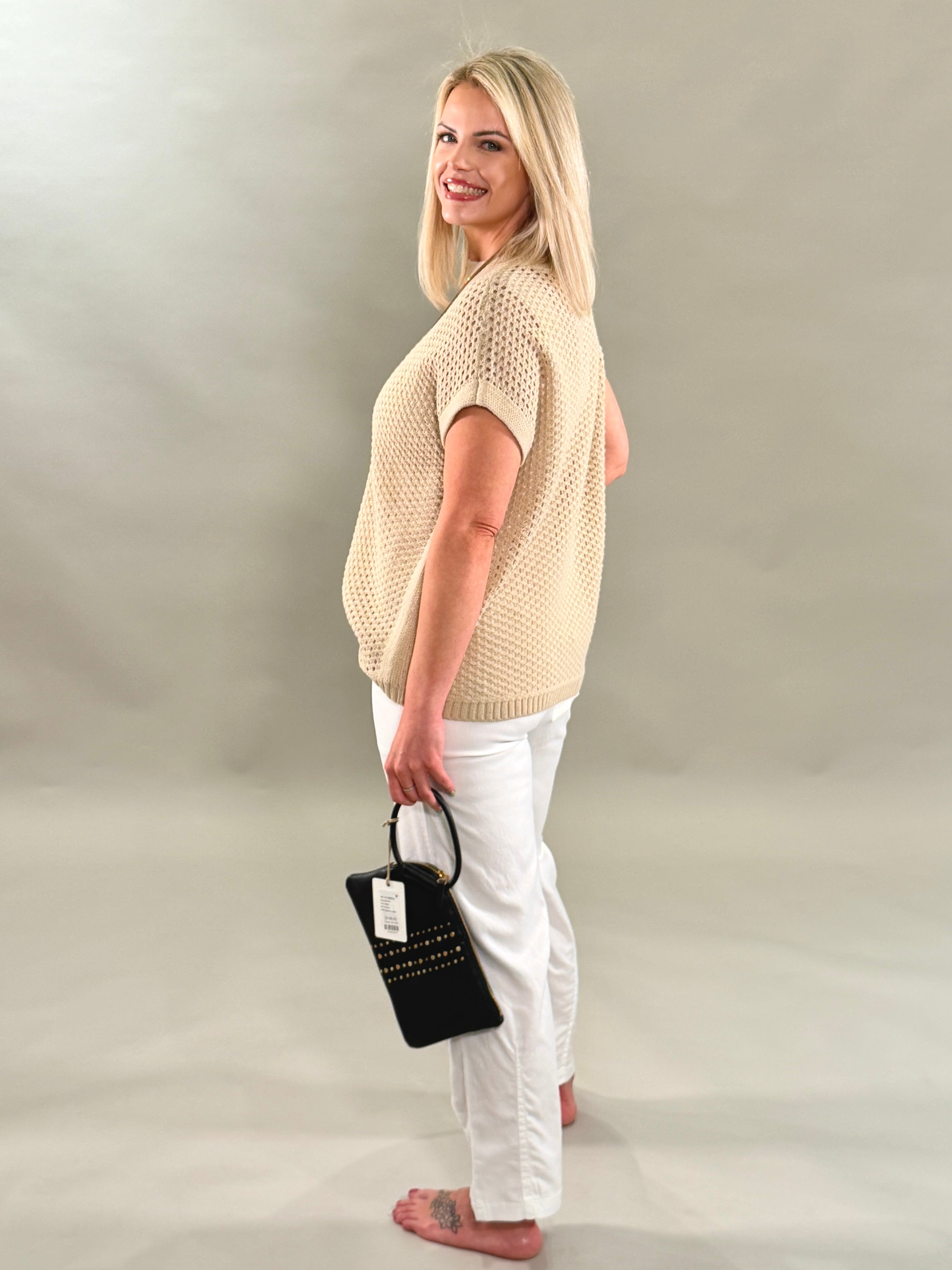 Coastal Pointelle Knit Vest