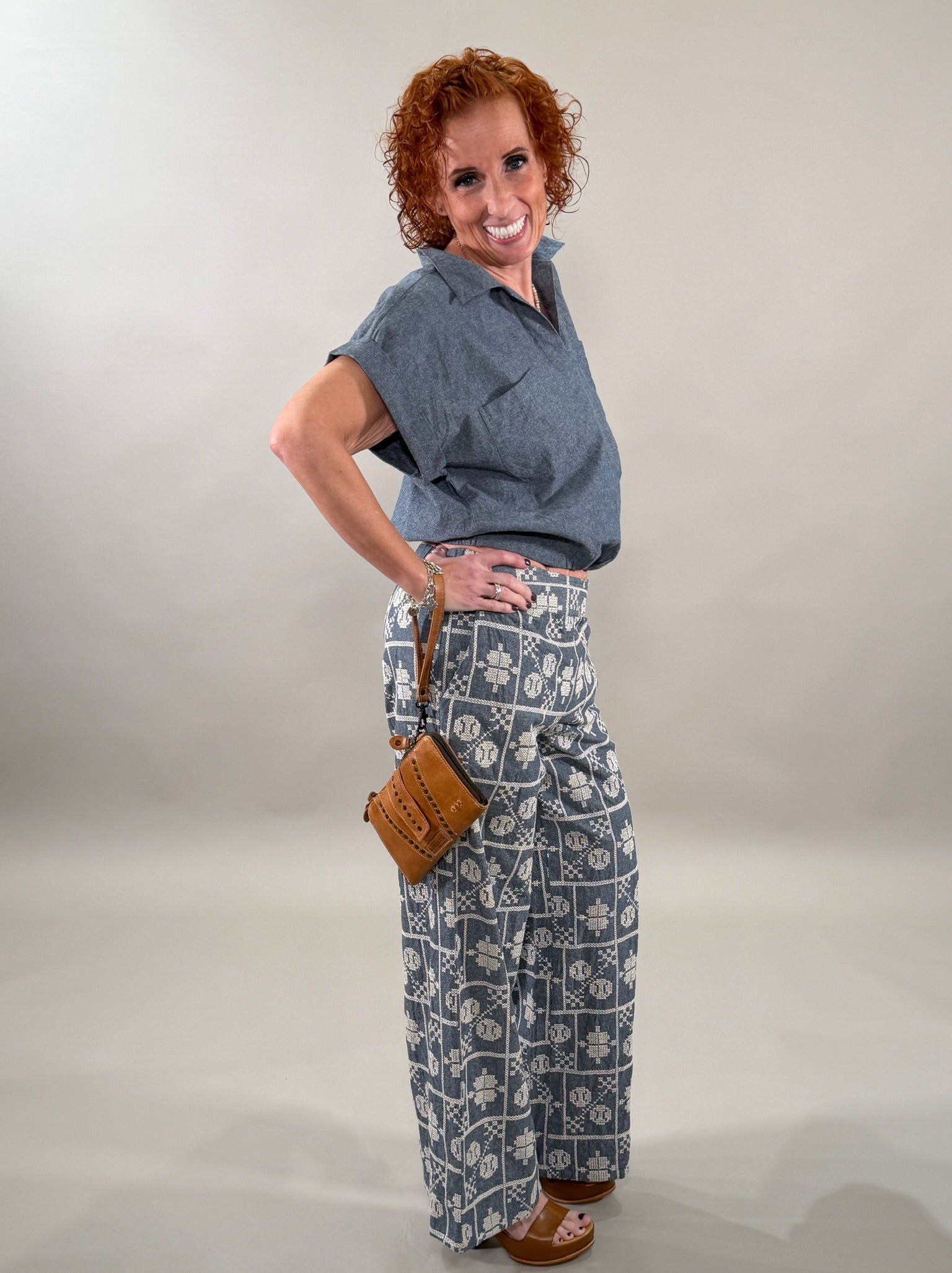 Effortless Linen-Knit Surplice Top