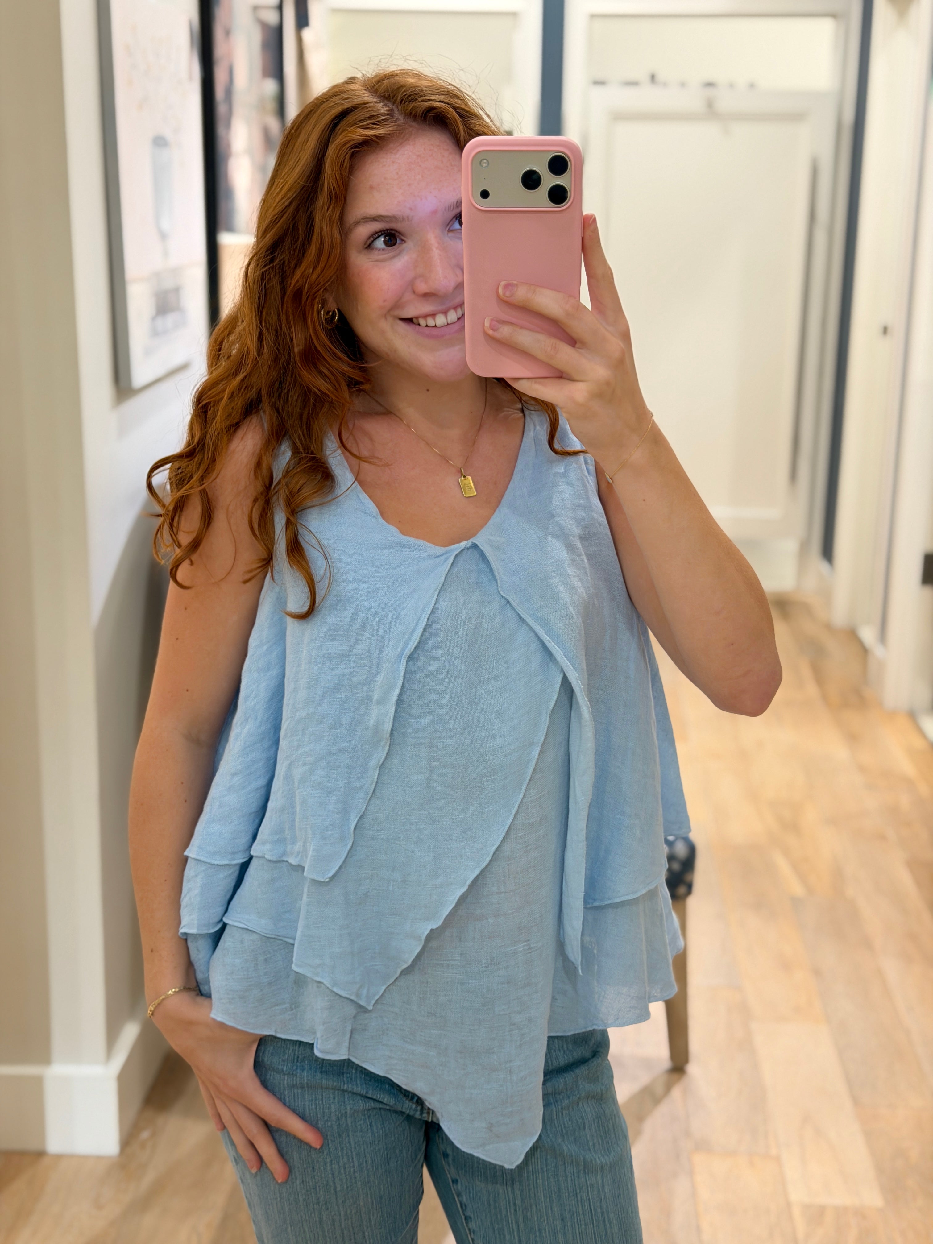 Tiered Linen Tank