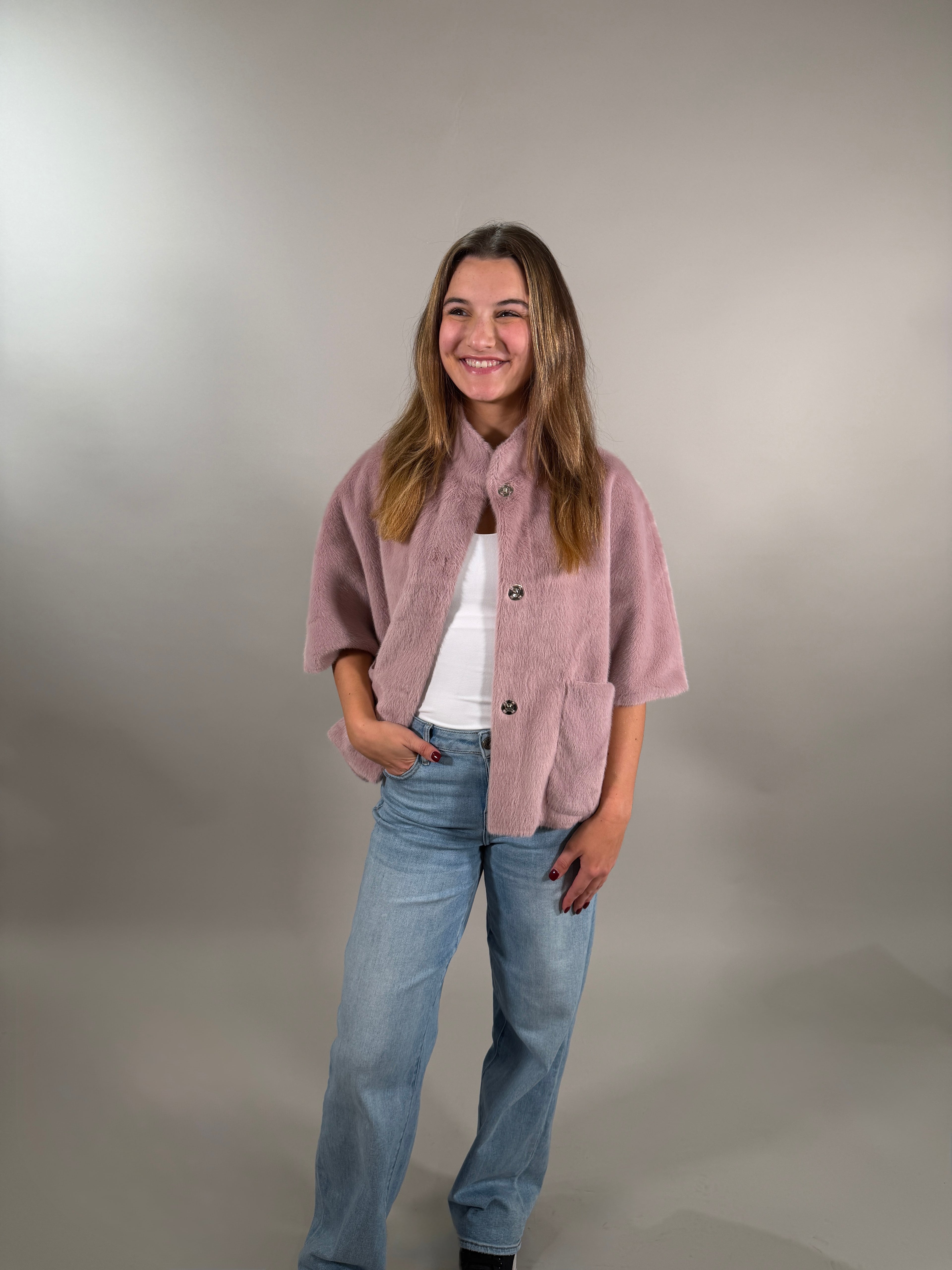 Statement Poncho Jacket with Pockets