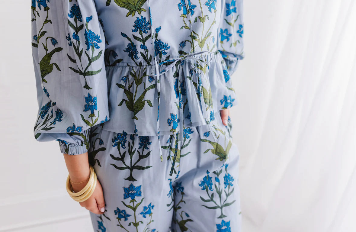 Iris Floral Two Piece Pant Set