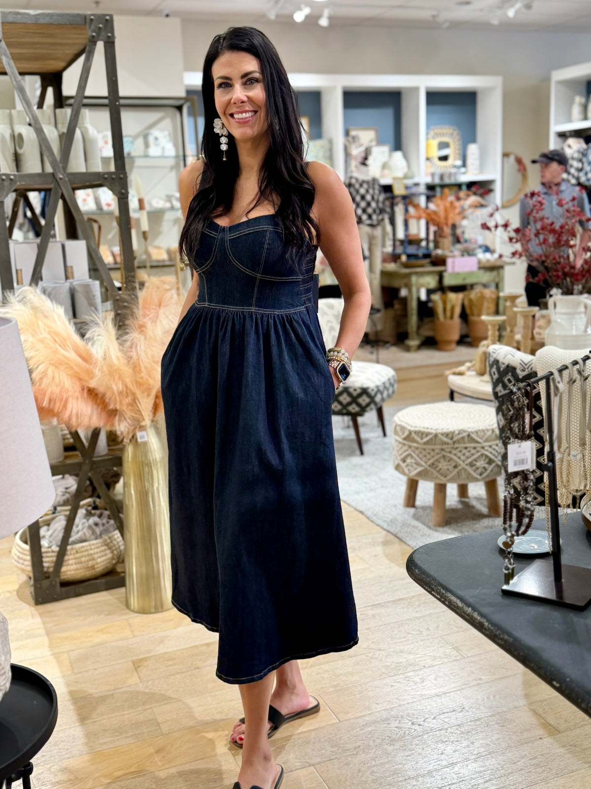 Dark Denim Midi Dress