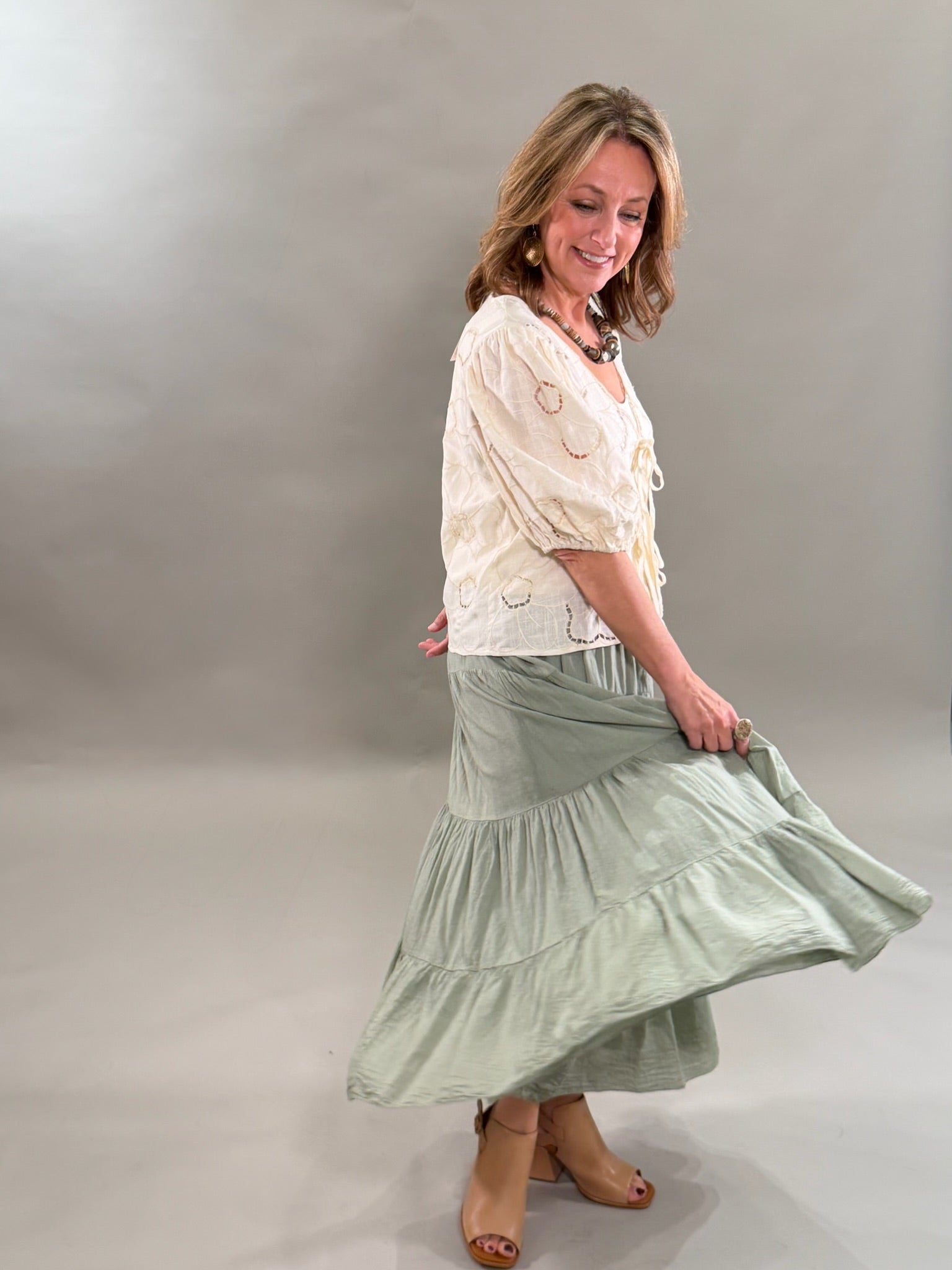 Tiered Cotton Skirt