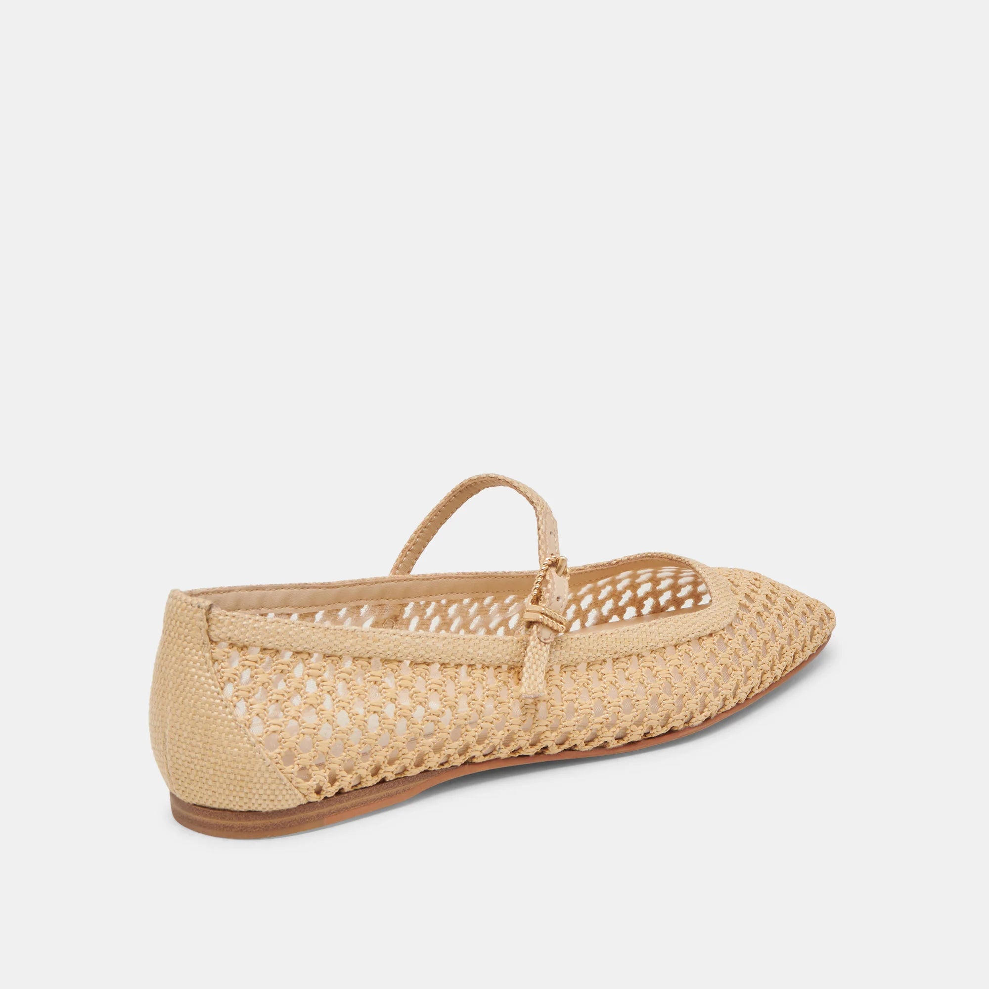 Reyes Ballet Flats in Light Natural Woven Raffia
