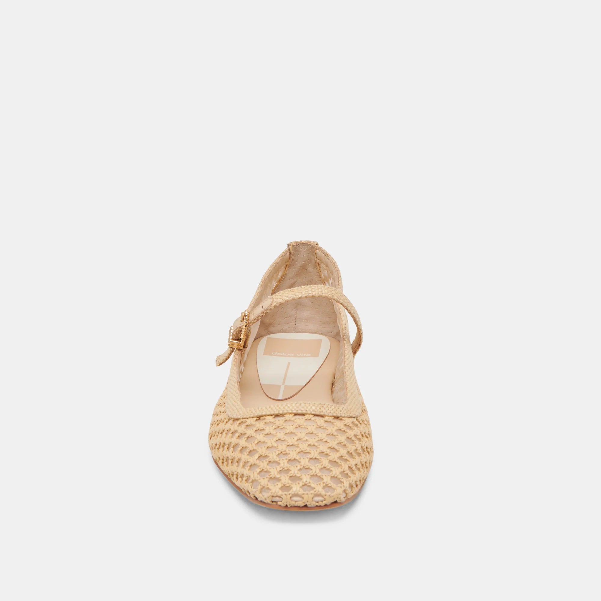 Reyes Ballet Flats in Light Natural Woven Raffia