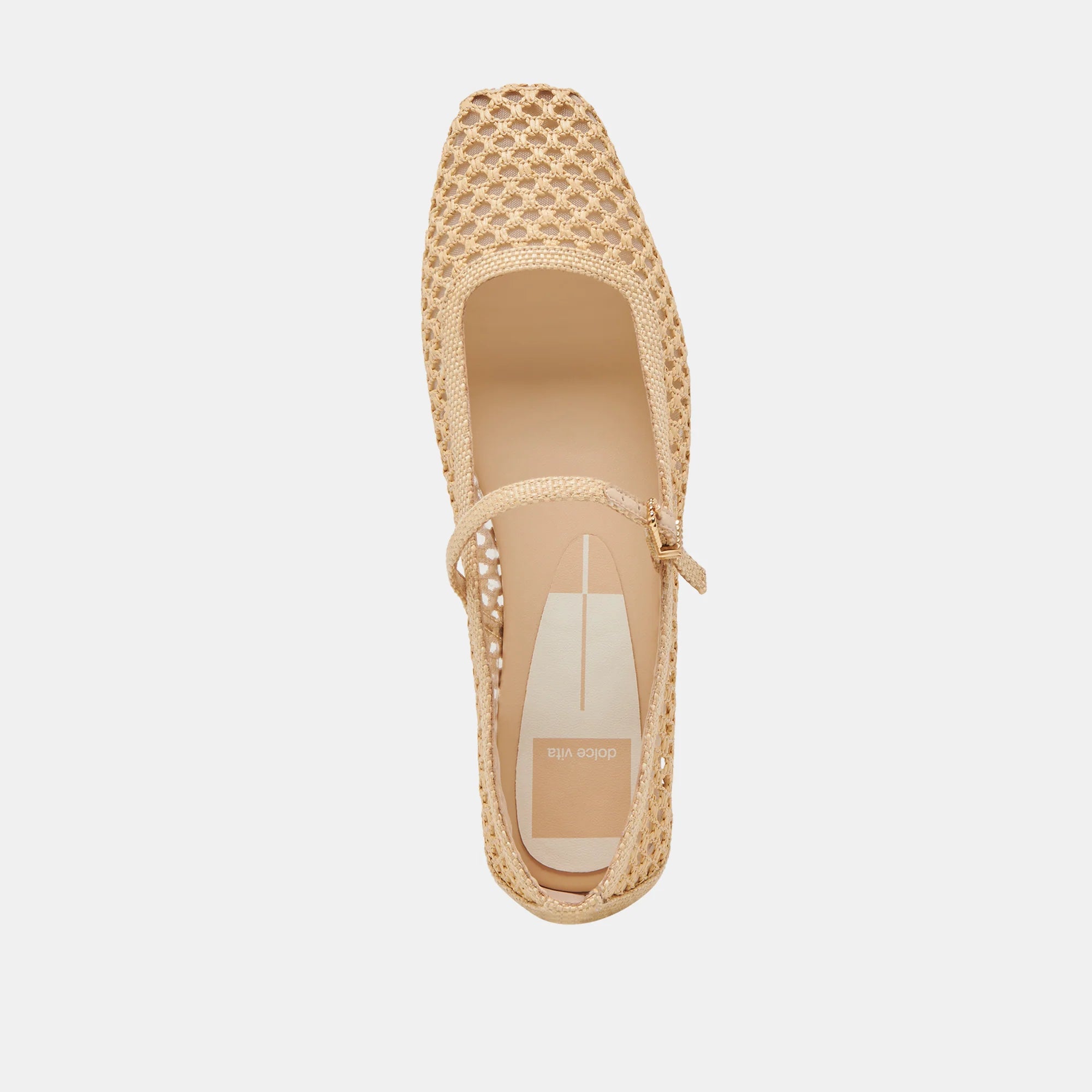 Reyes Ballet Flats in Light Natural Woven Raffia