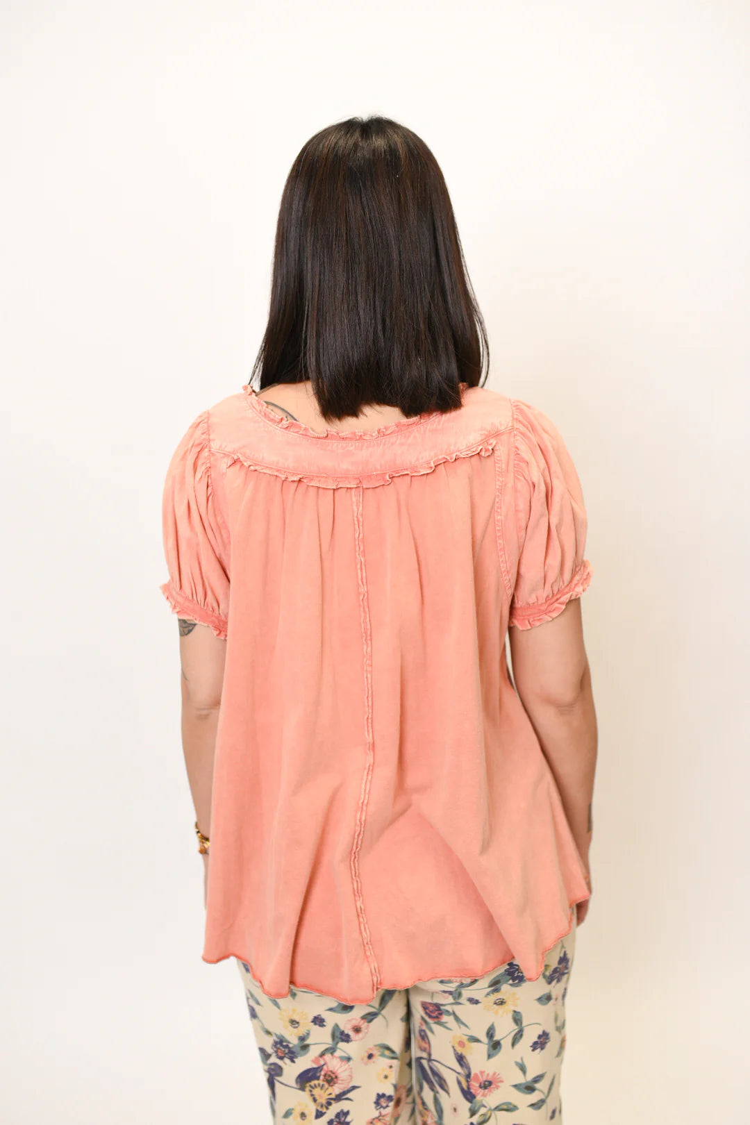 Ruffled Mineral Washed Top