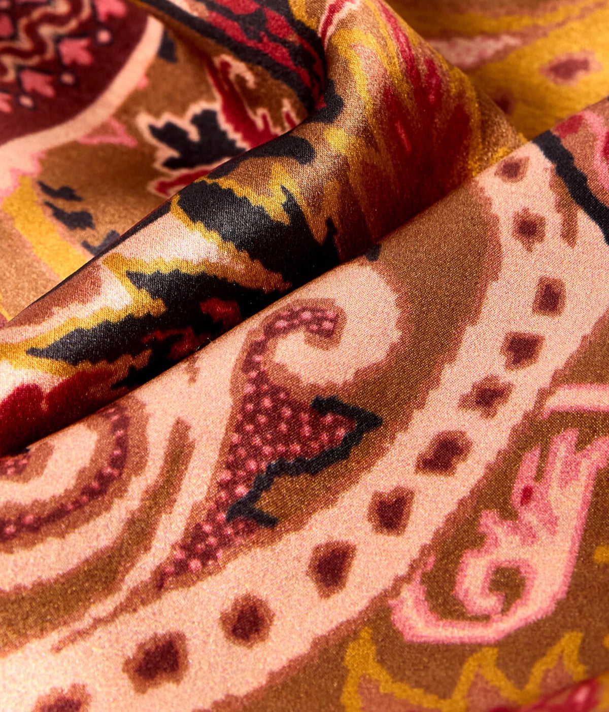 Silk Scarf Tabby Brown Paisley