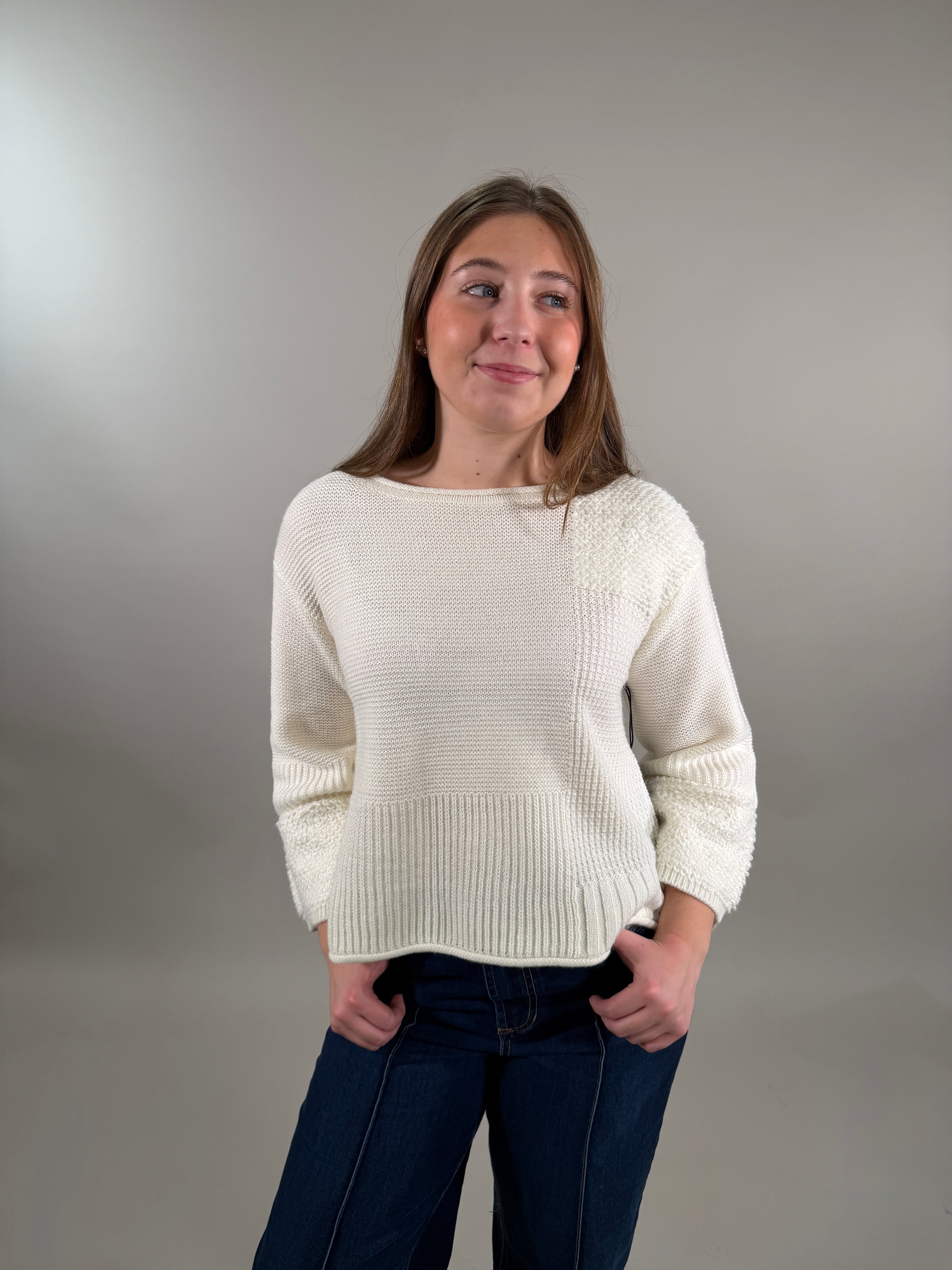 Textured Block Sweater