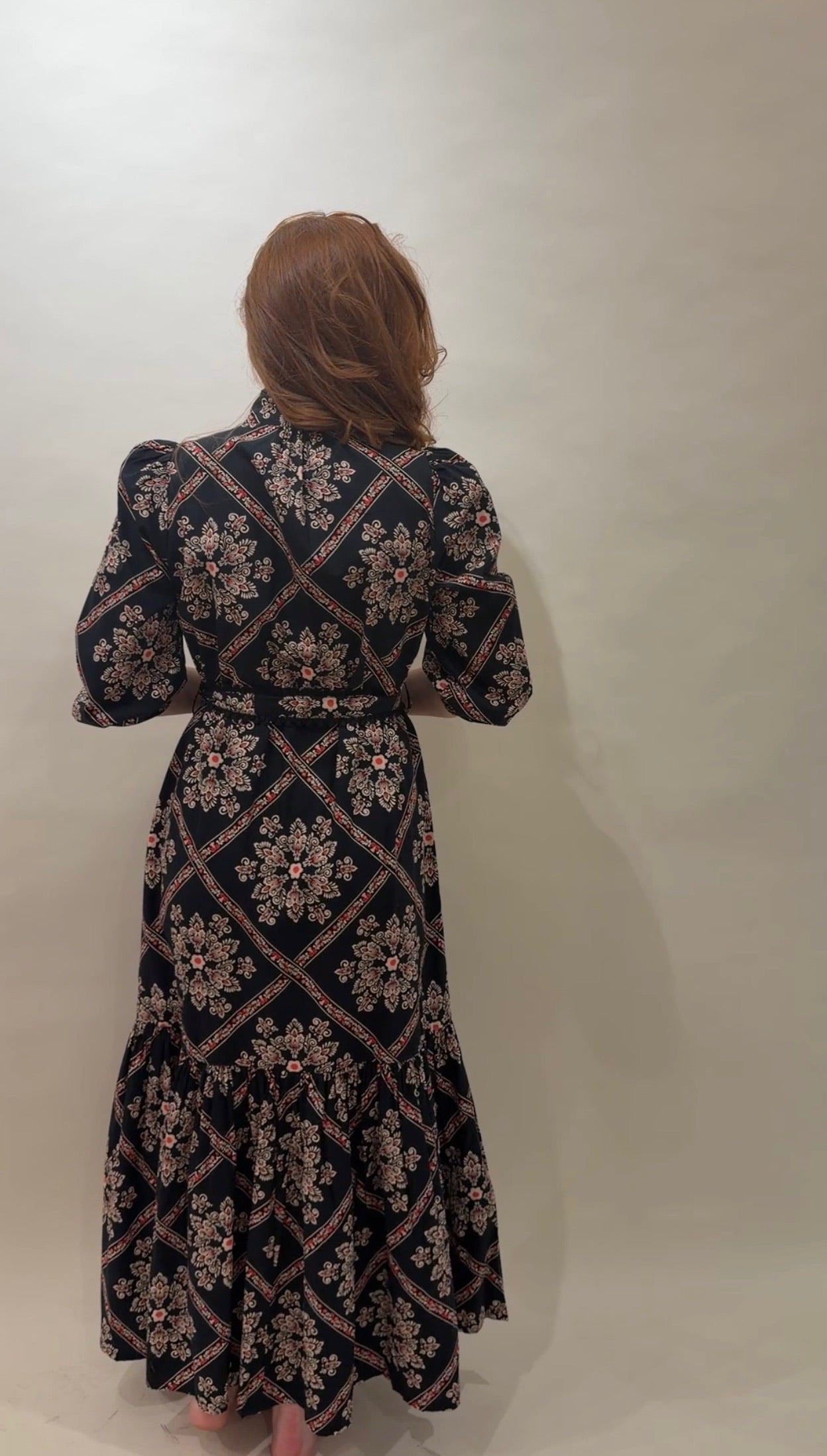 Heritage Print Cotton Maxi Dress