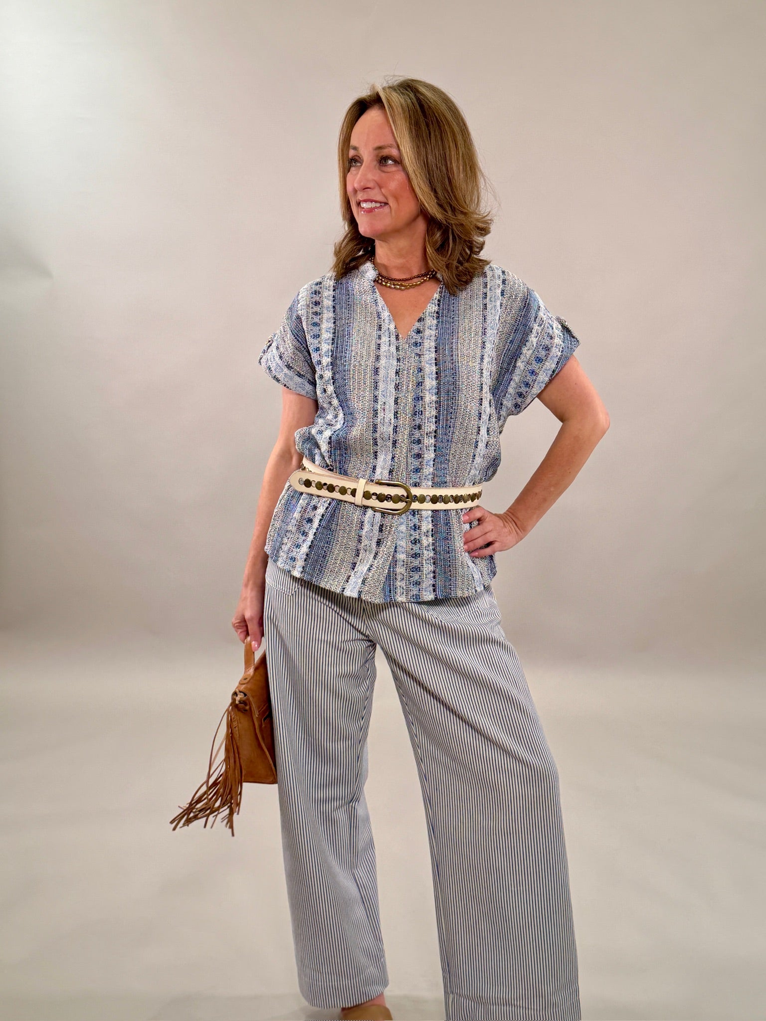 Structured Tweed Statement Top