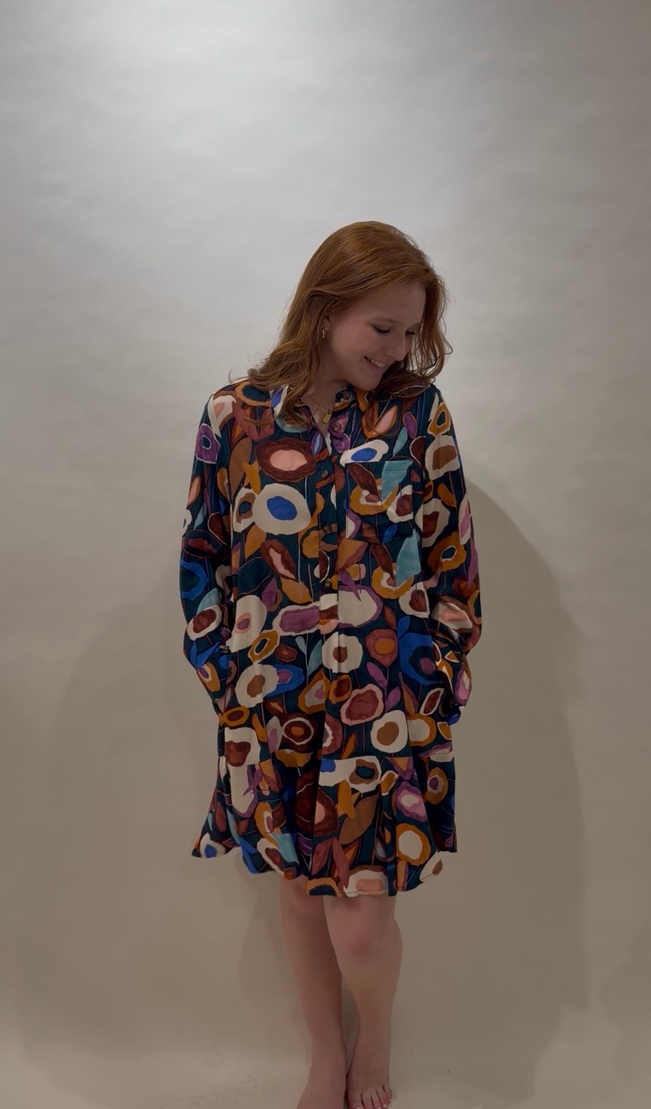 Uncle Frank Abstract Print Shirtdress