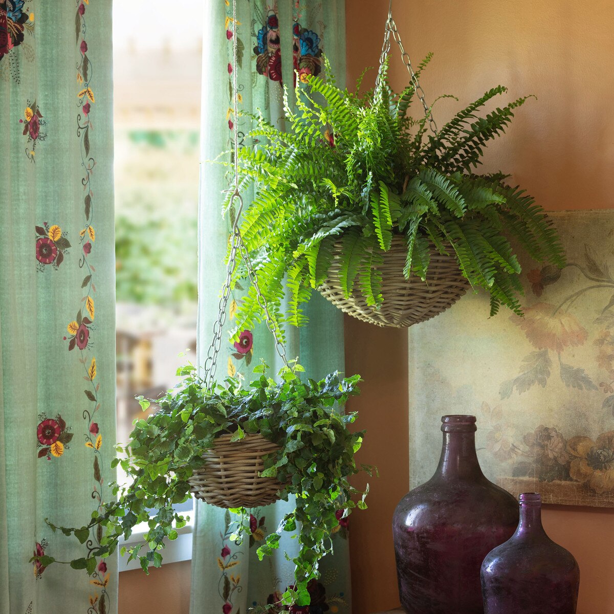 Rattan Hanging Planter Large