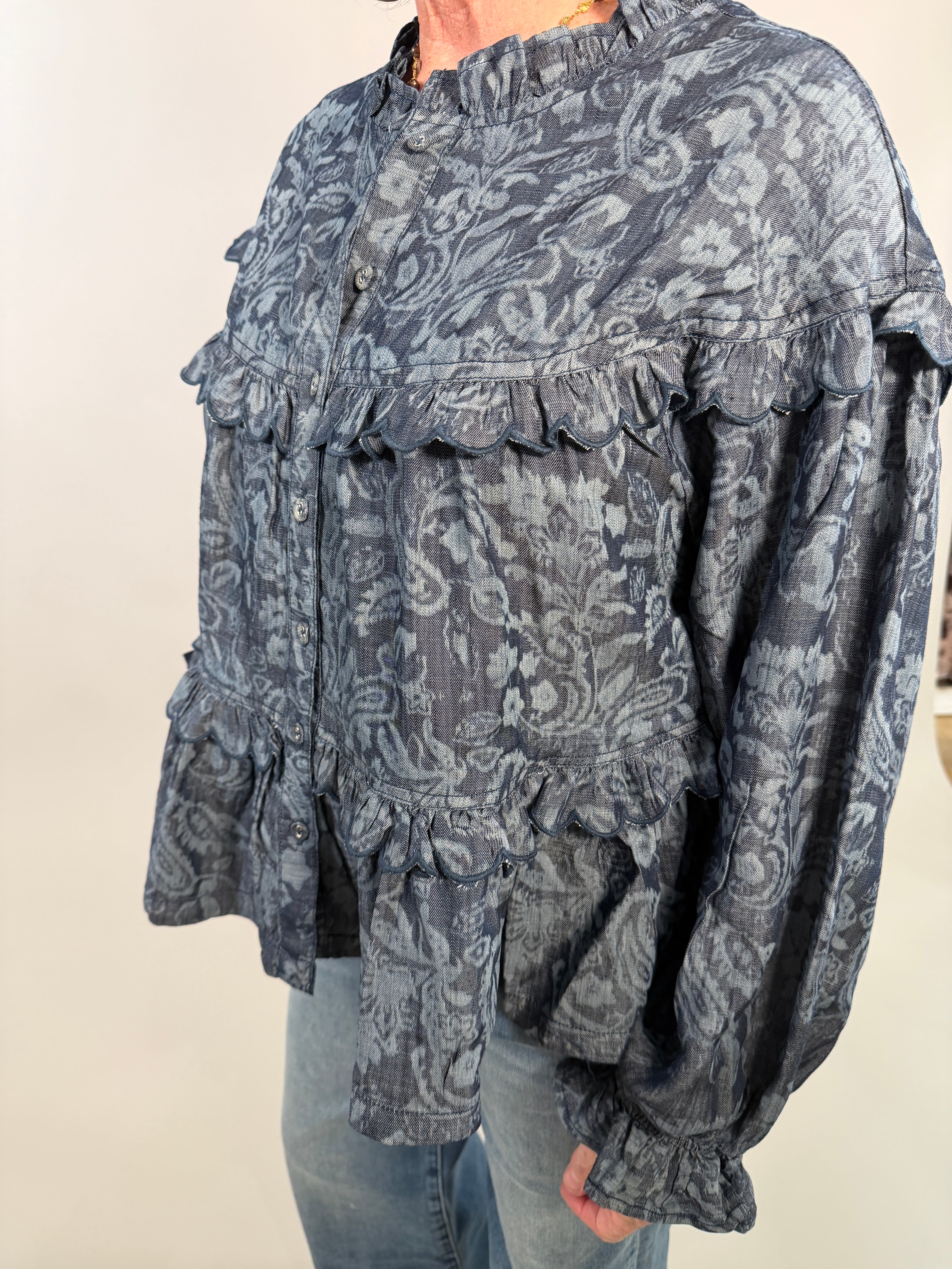 Tiered Shacket with Scallop Detail