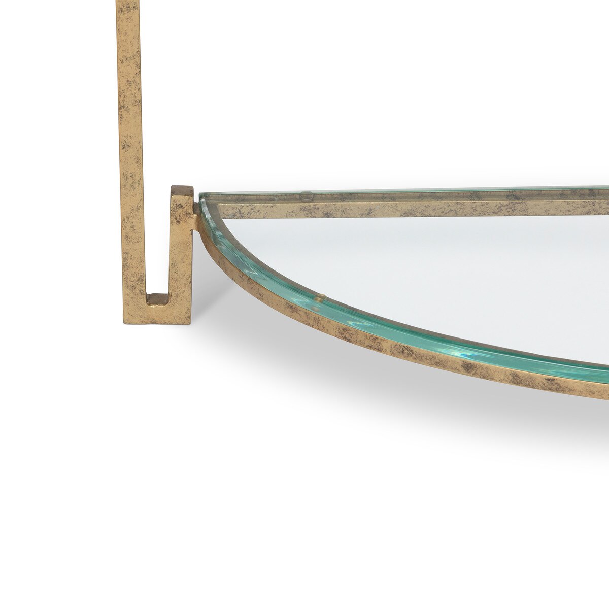 Naomi Iron and Glass Demi Lune Table