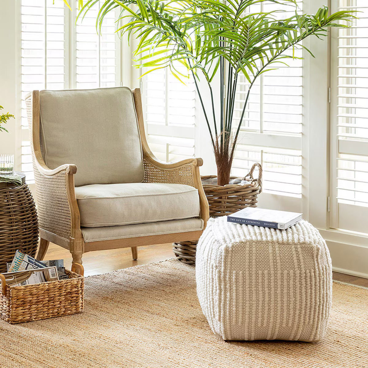 Indoor/Outdoor Ardwick Pattern Pouf