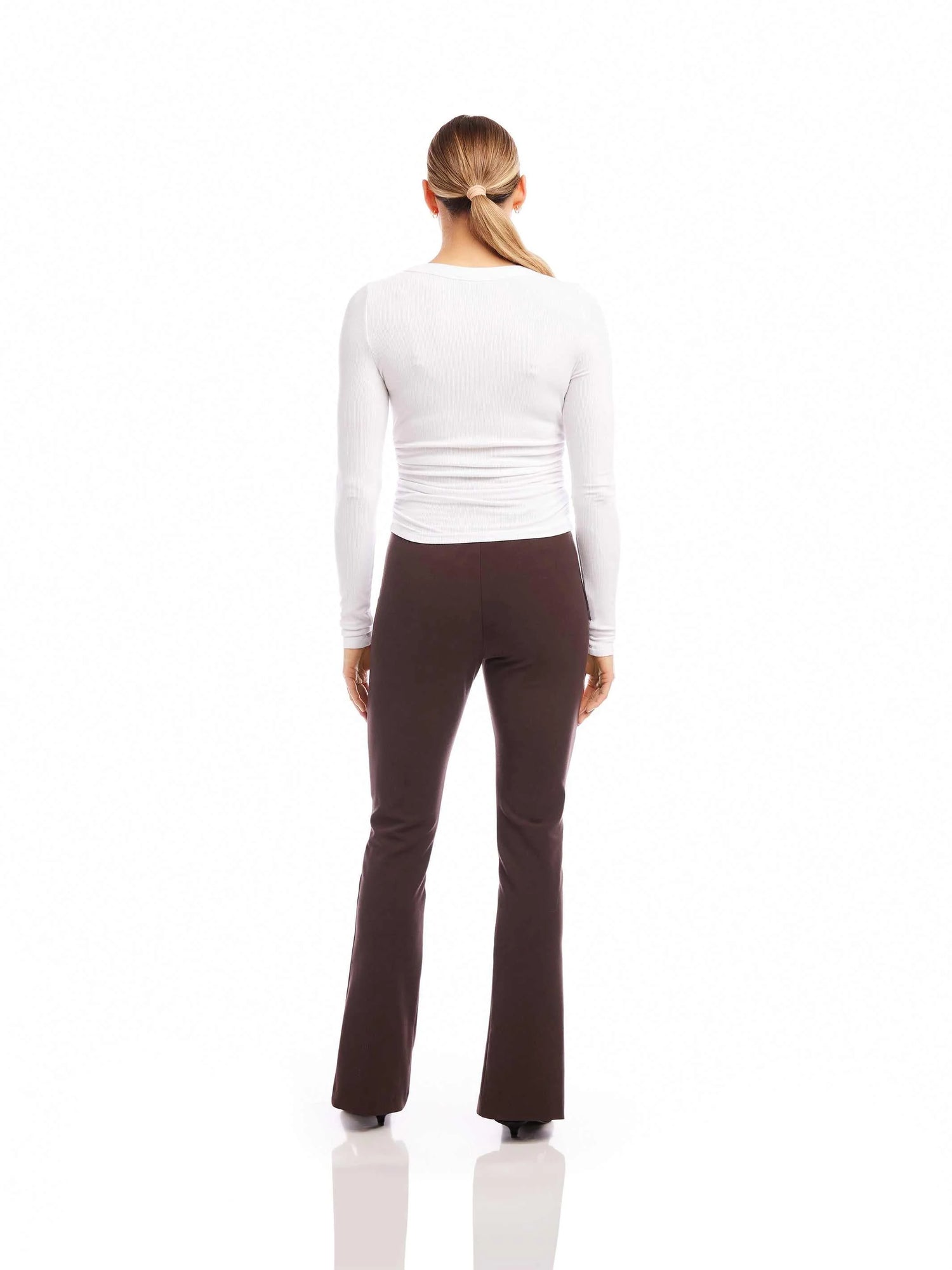 Side-Shirred Long Sleeve Top