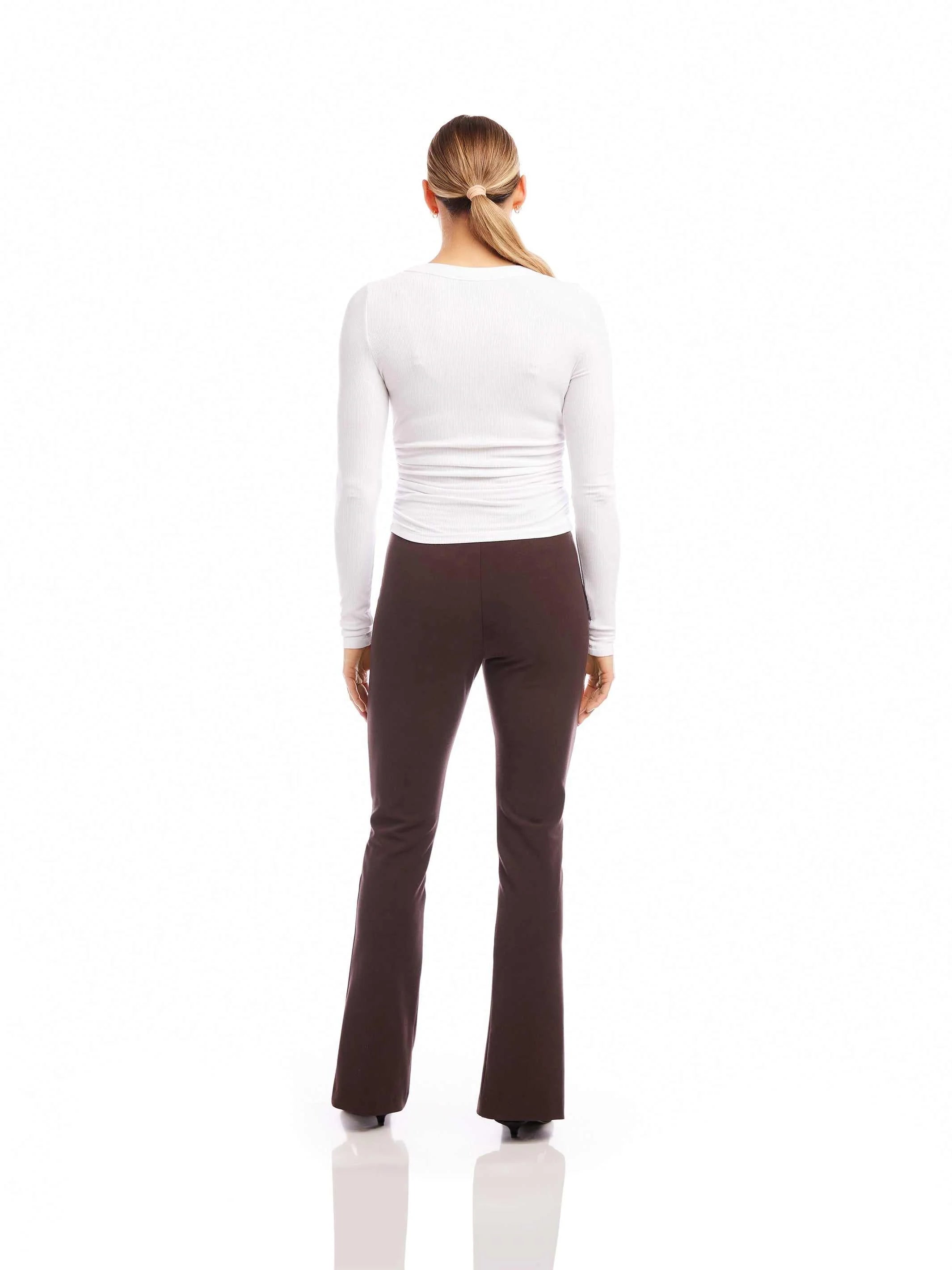 Side-Shirred Long Sleeve Top