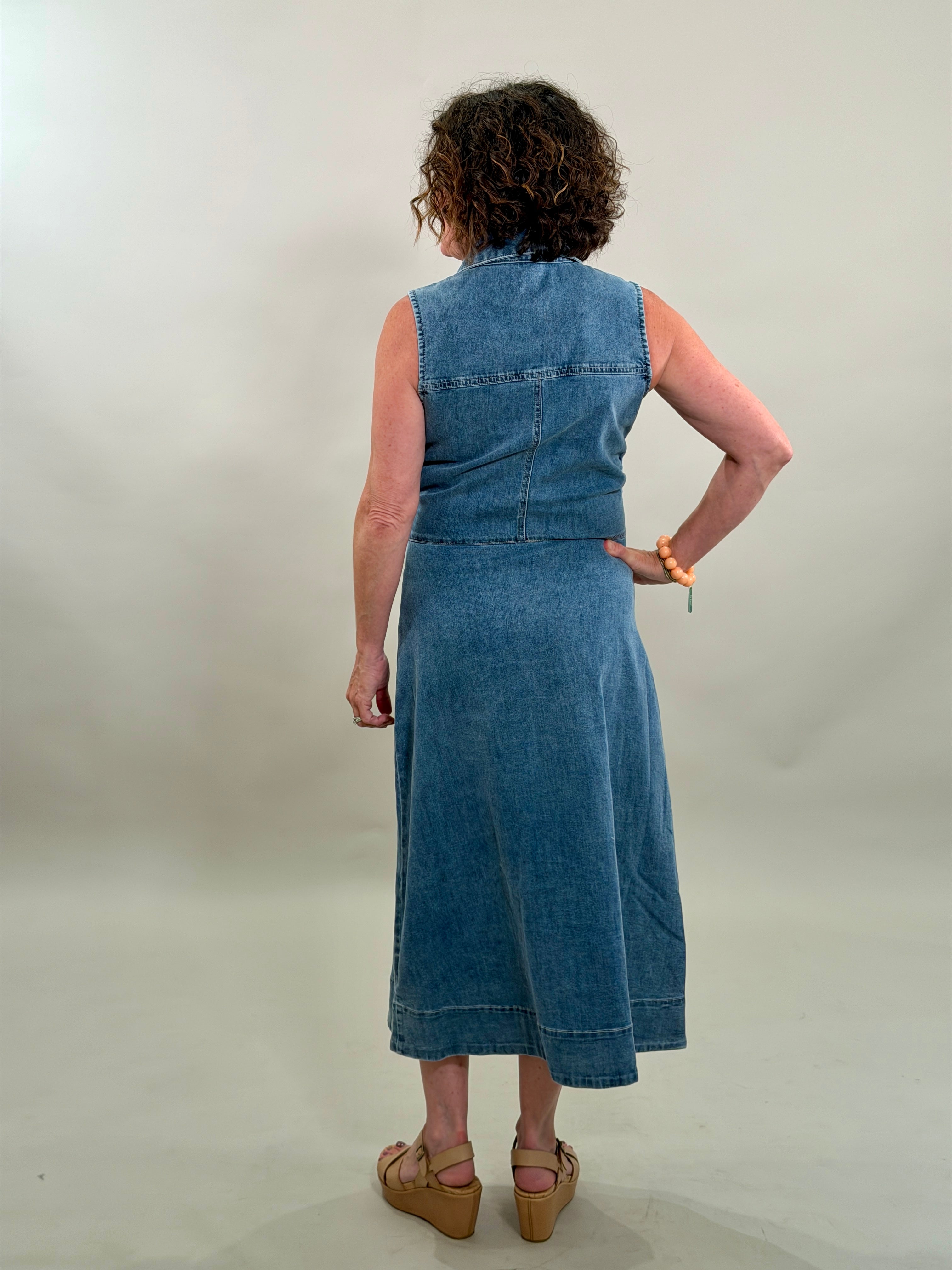 Sleeveless Denim Maxi Dress | Dear John Luella