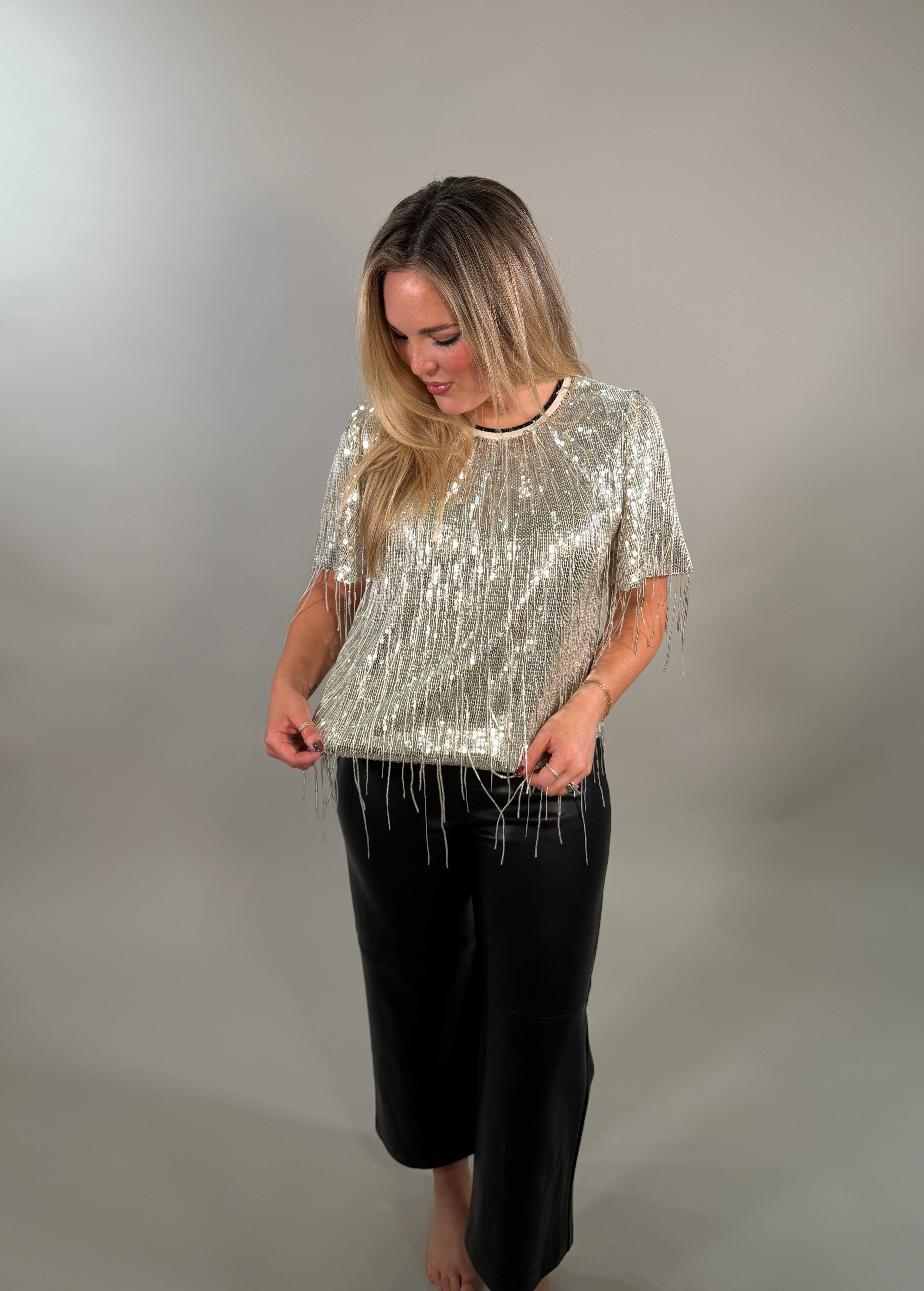 Fun & Festive Fringe Sequin Tee