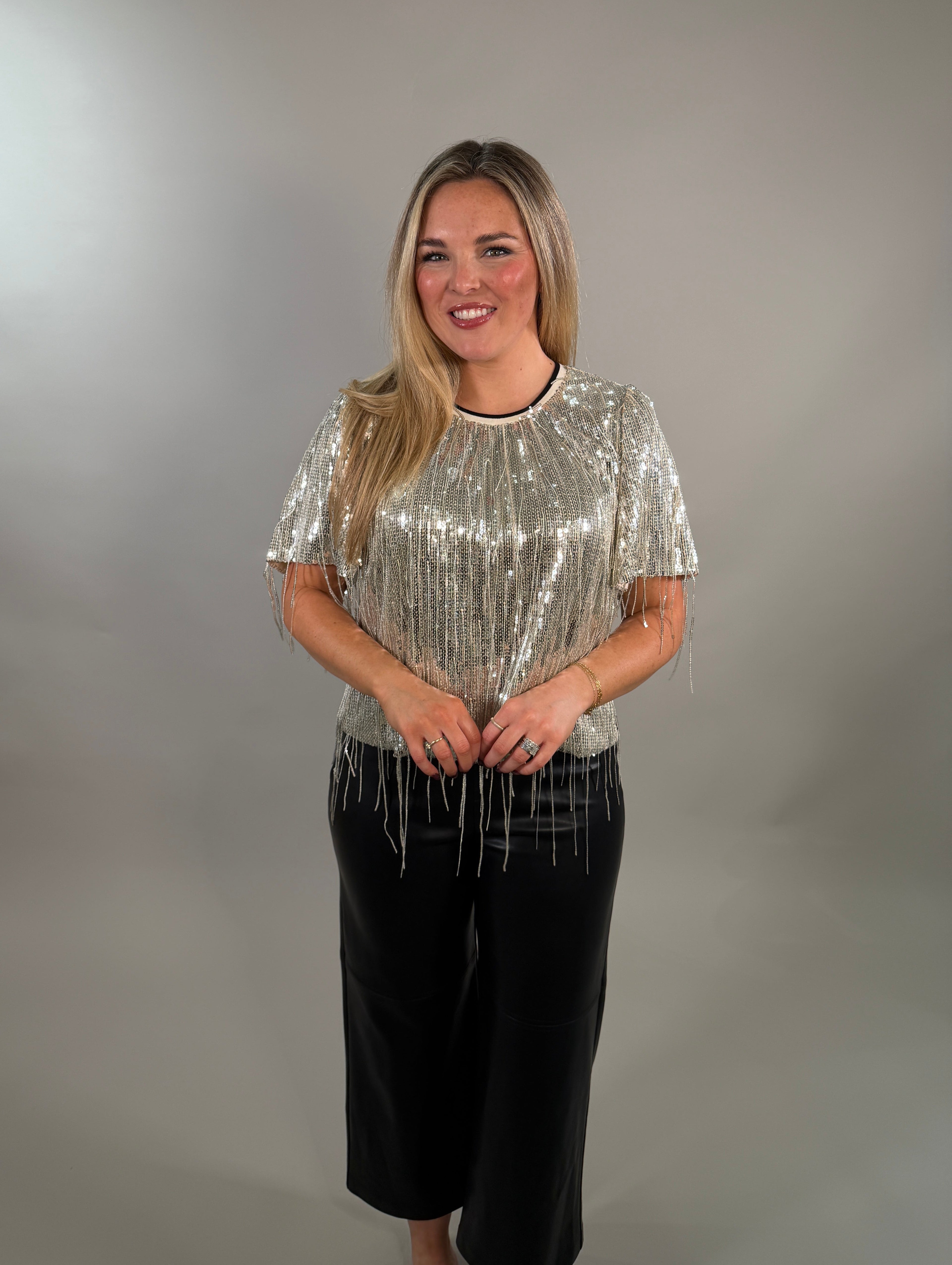 Fun & Festive Fringe Sequin Tee