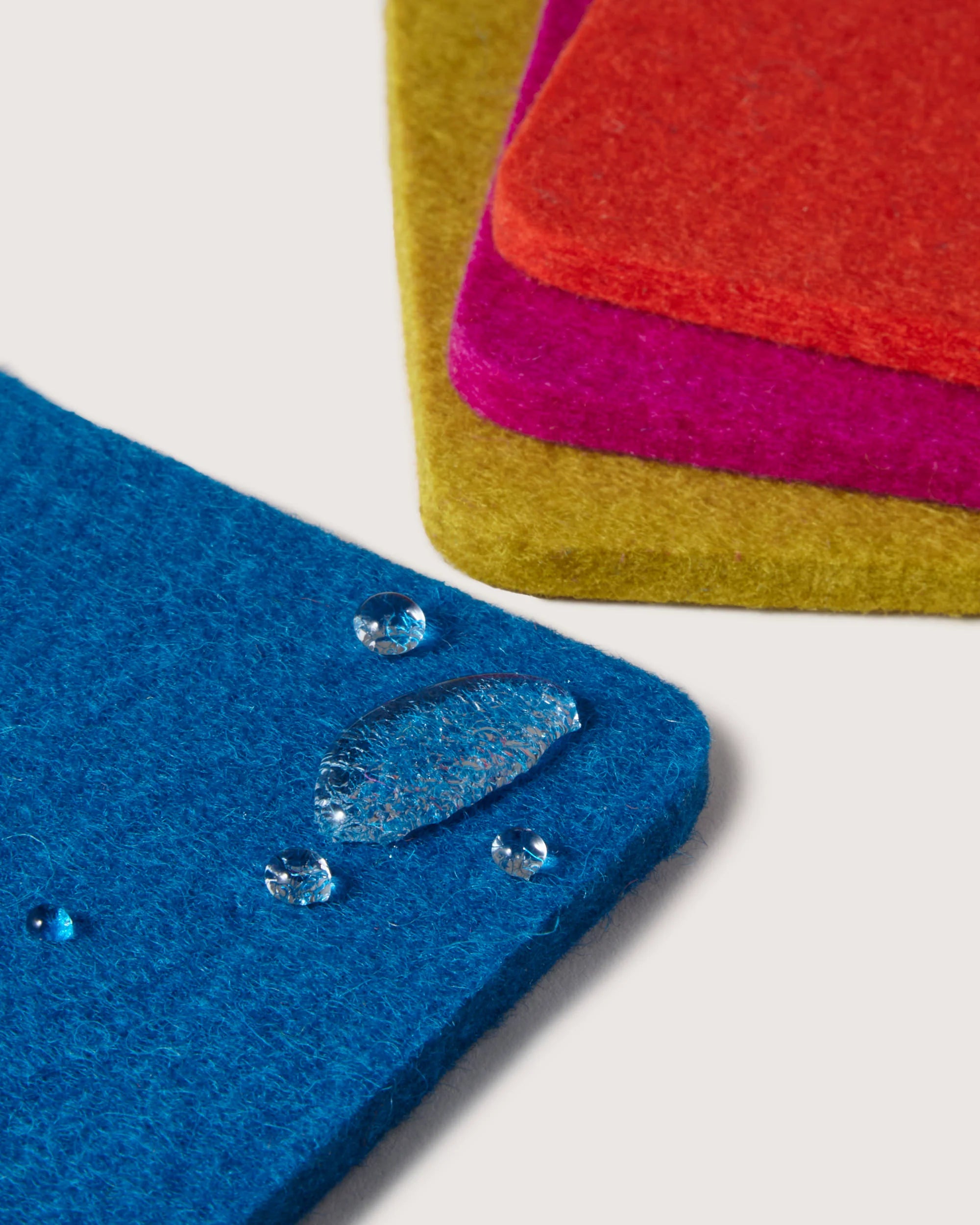 Bierfilzl Merino Wool Square Coaster Solid 4 Pack