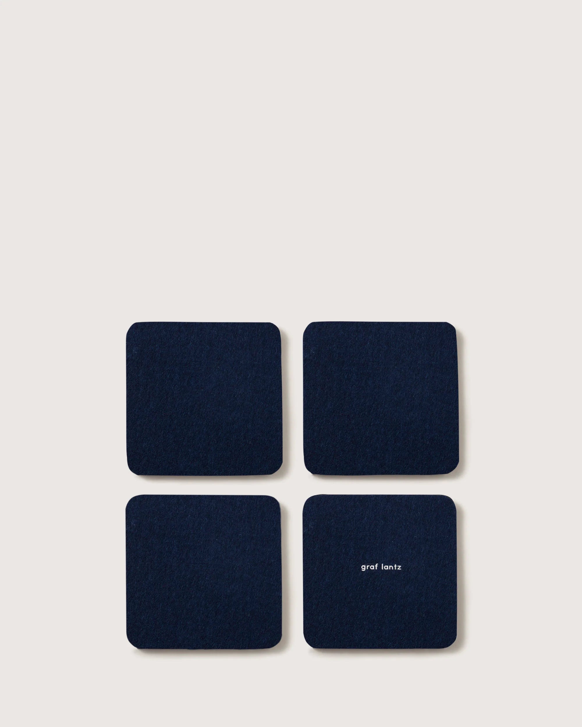 Bierfilzl Merino Wool Square Coaster Solid 4 Pack