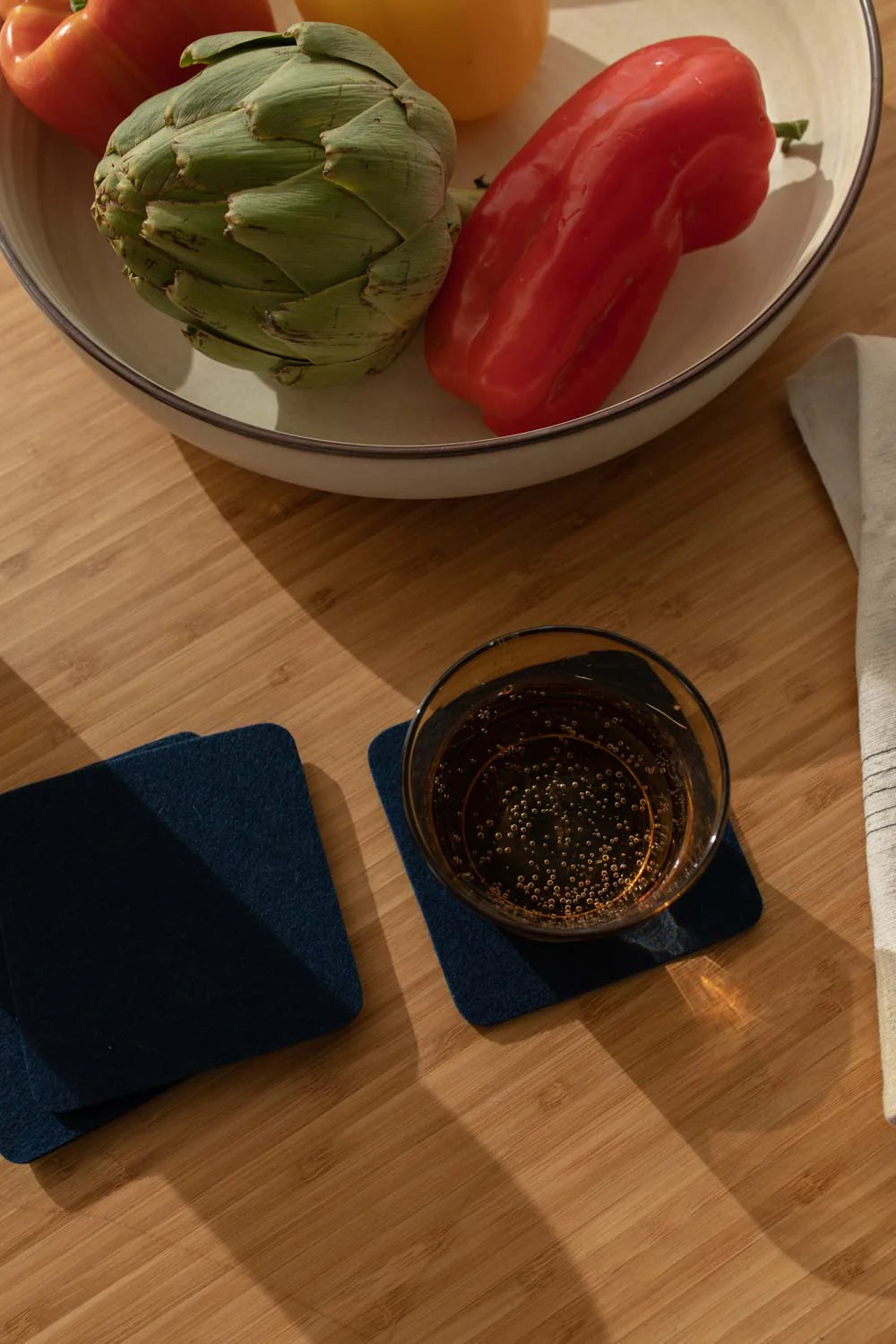 Bierfilzl Merino Wool Square Coaster Solid 4 Pack