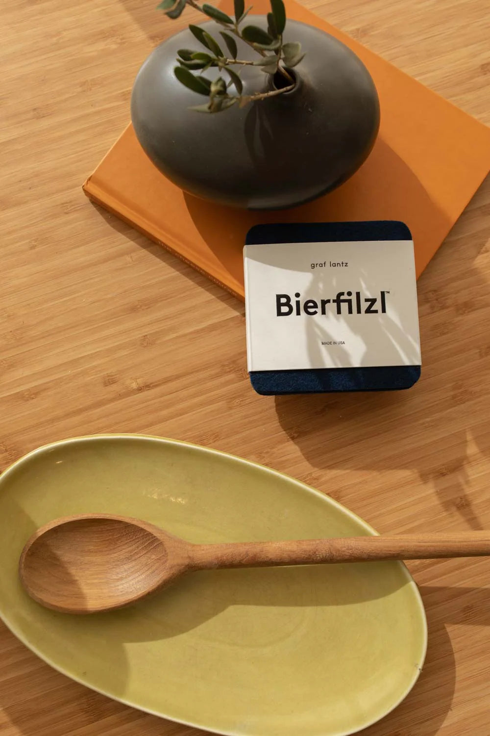Bierfilzl Merino Wool Square Coaster Solid 4 Pack