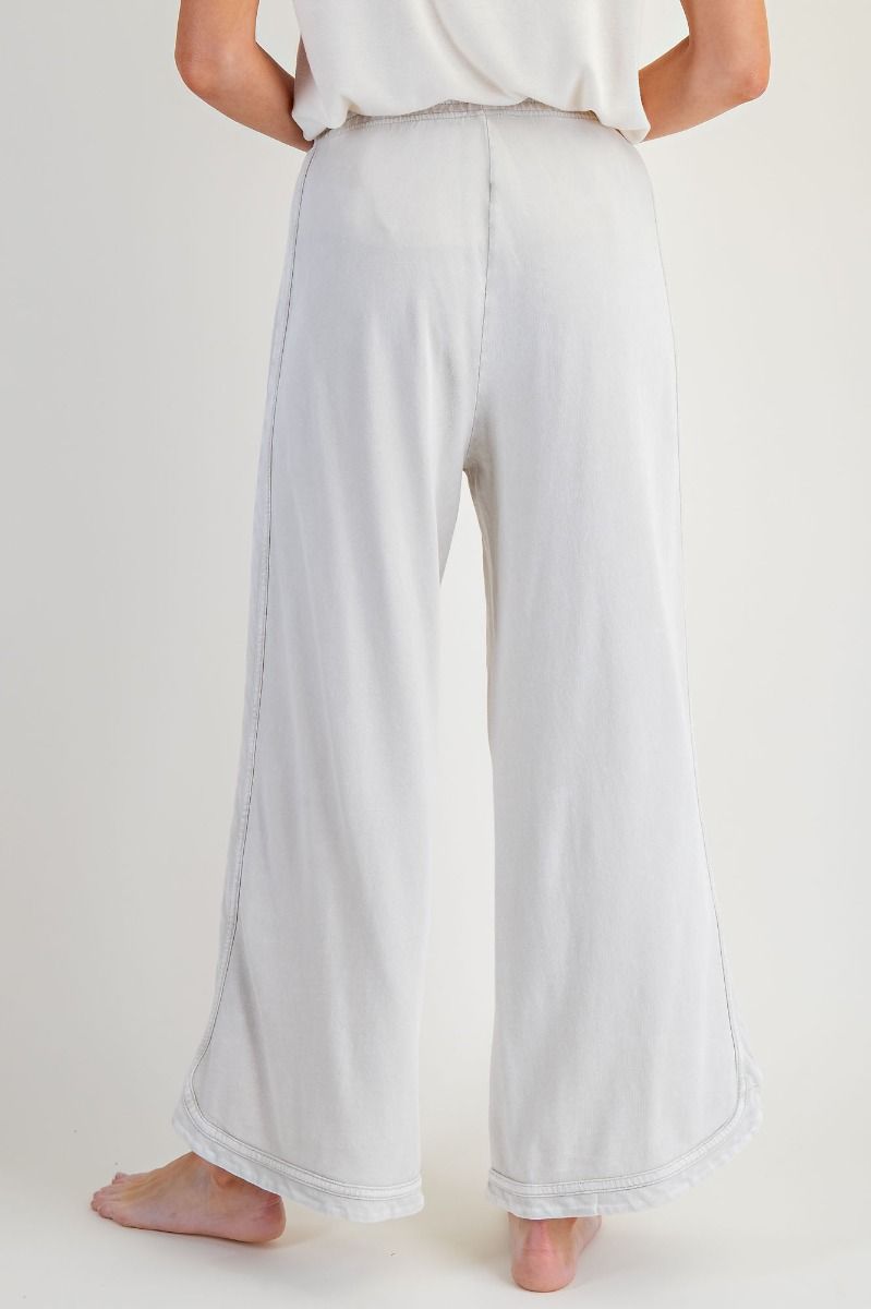 Mineral Washed Terry Ecru Knit Pants