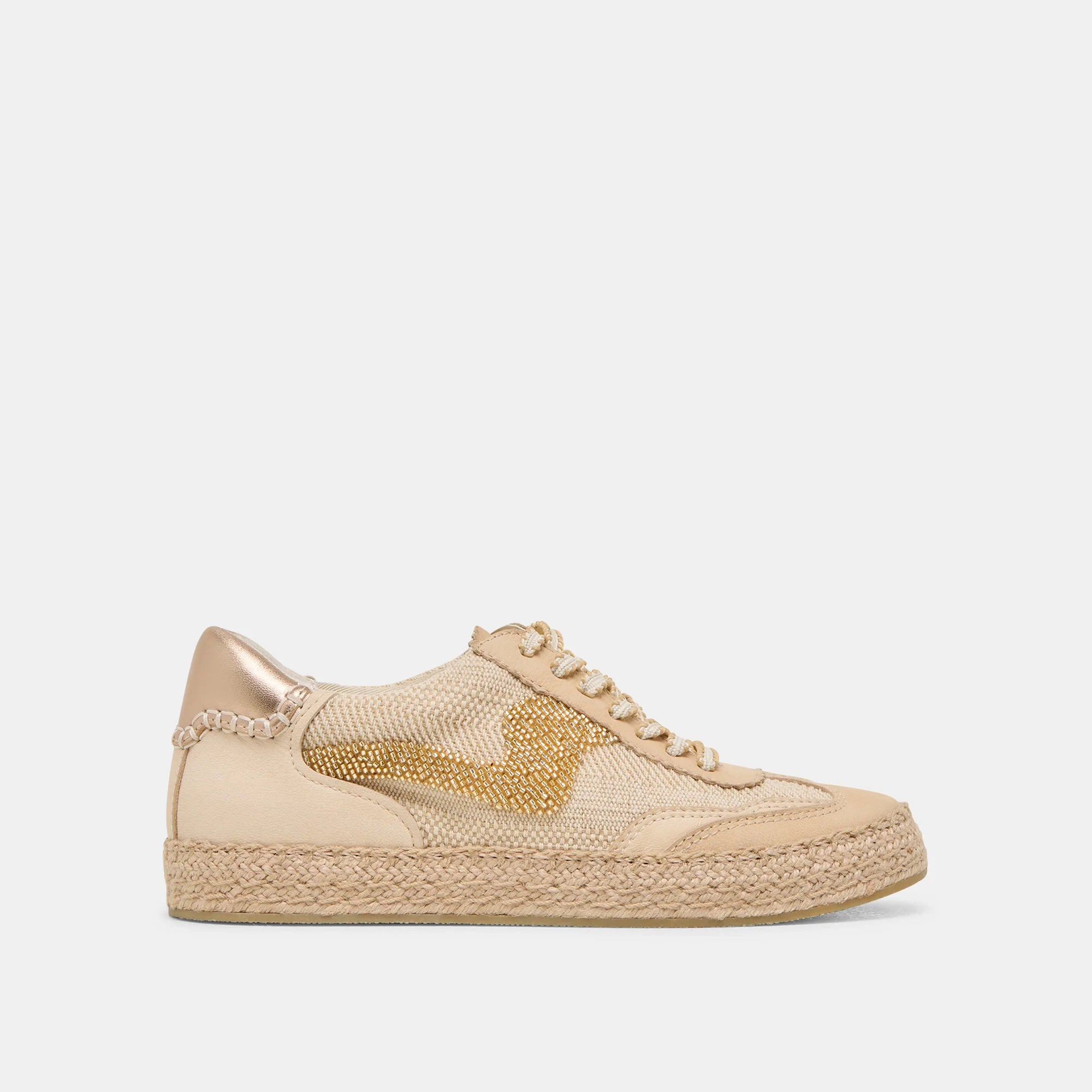 Notice Espadrille Bead Sneakers Gold Multi Burlap