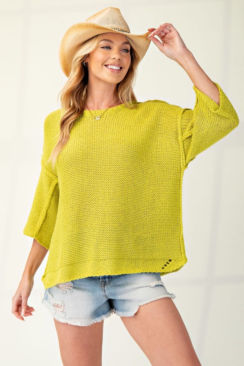 Half Sleeve Knitted Sweater Top
