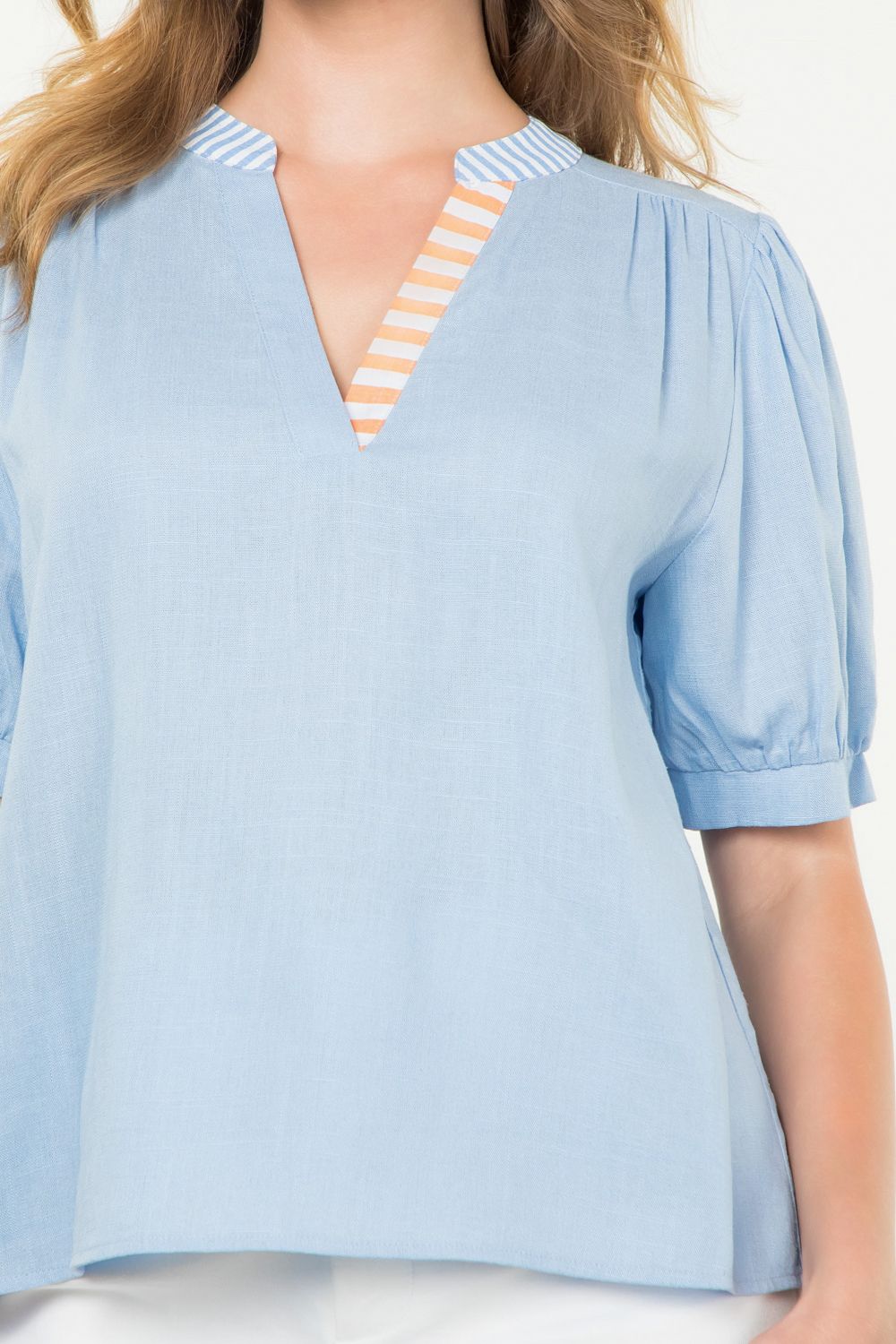 Puff Sleeve V-Neck Top