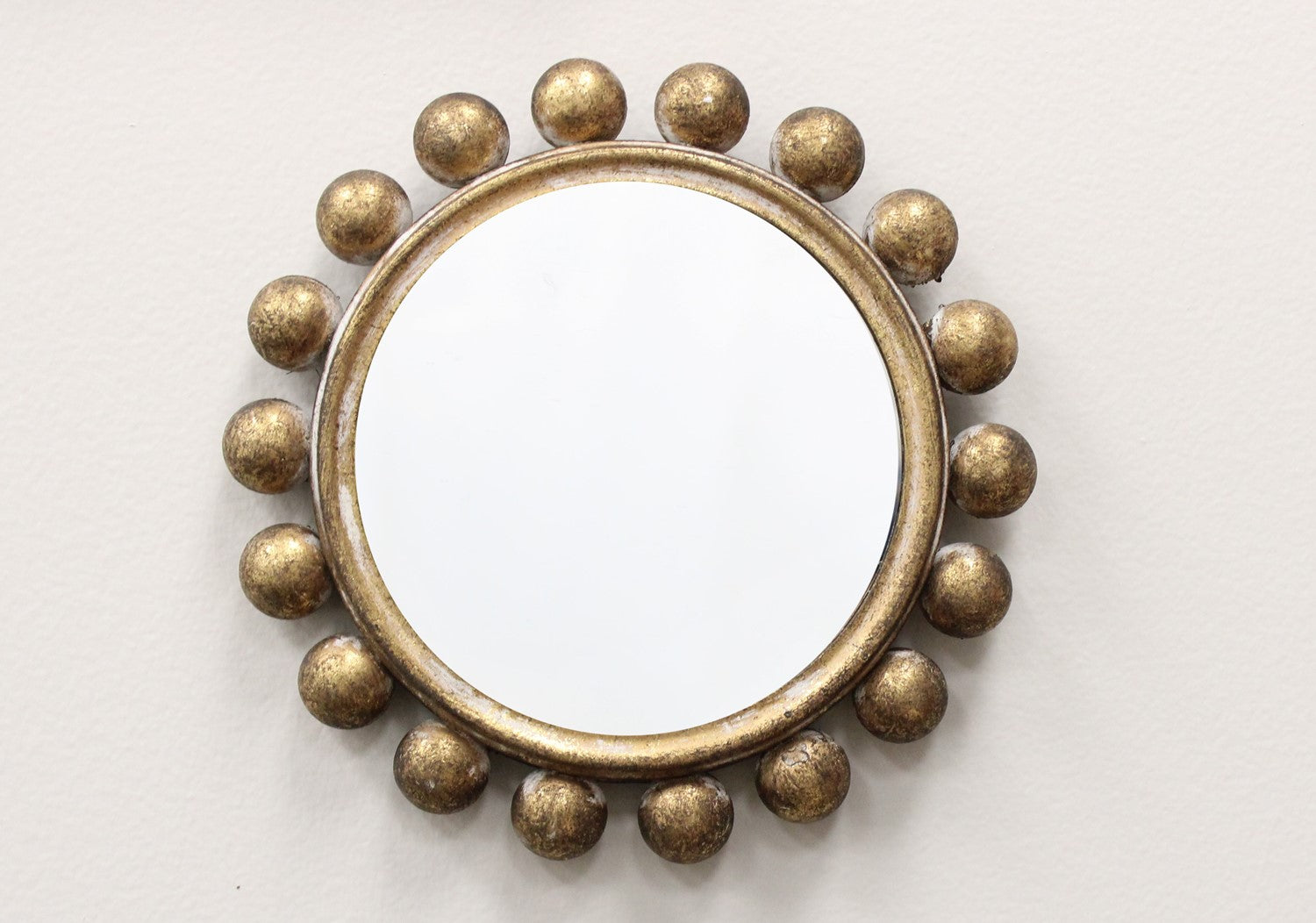 6" Round Mirror with Beaded Frame