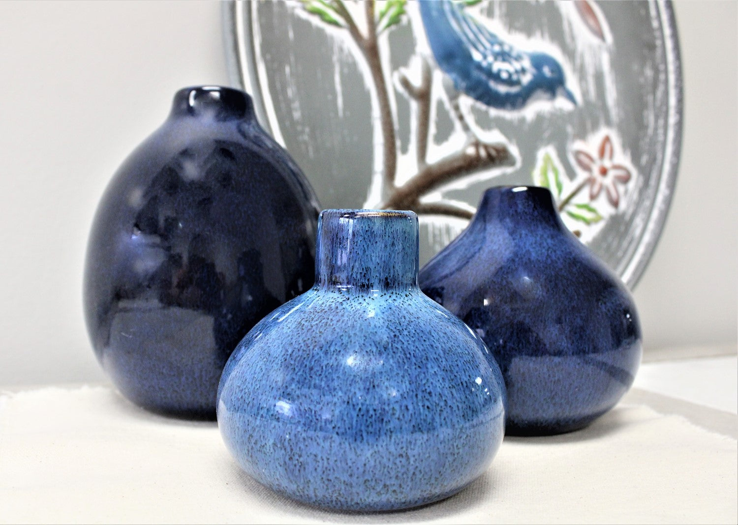 Ceramic Vase, Blue Reactive Glaze