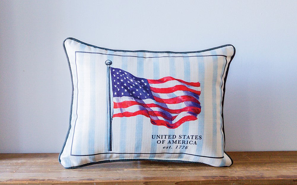 French Stripe Waving Flag Pillow