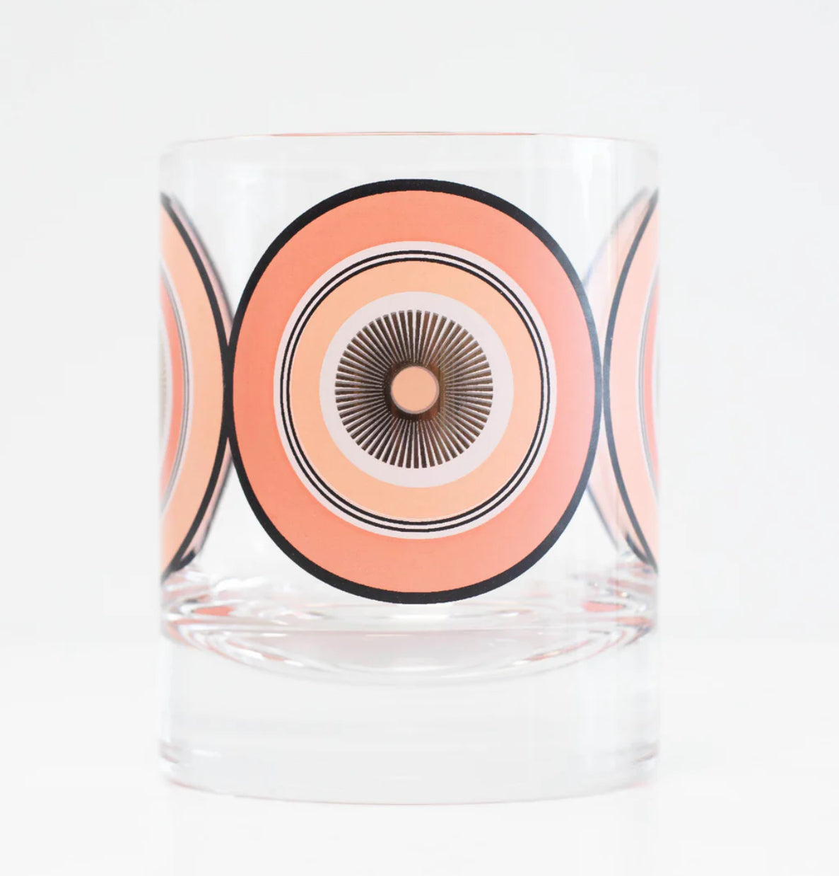 Pink Circles Vintage Whiskey Cocktail Glass